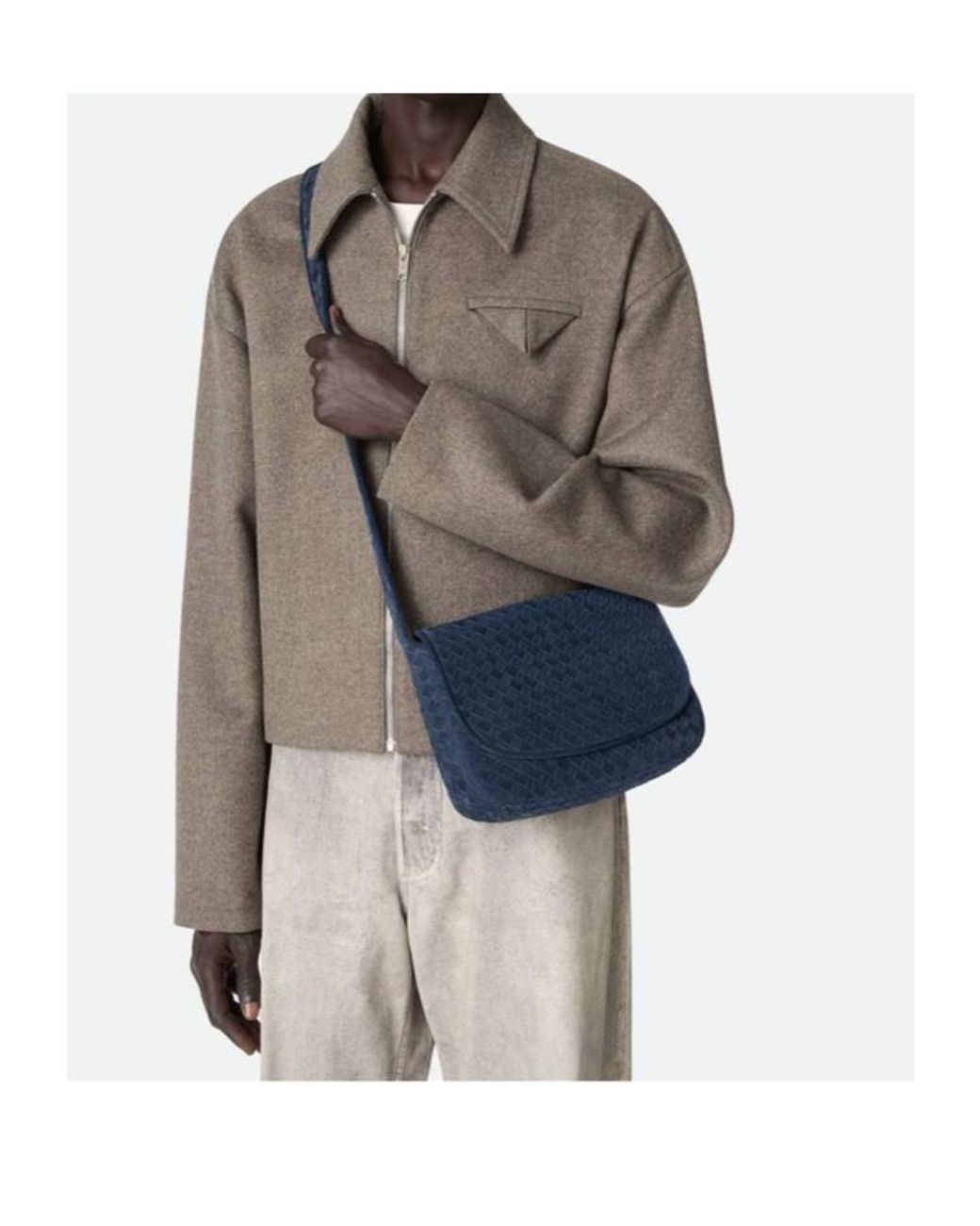 Bottega Veneta Blue Veneto Flap Messenger Bag for men