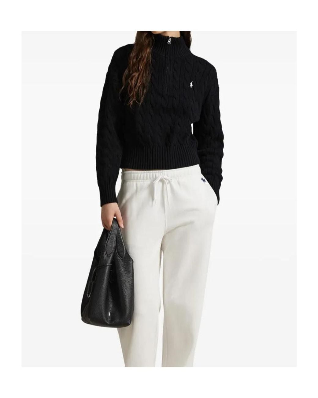 Polo Ralph Lauren Blue Cable-Knit Half-Zip Sweater