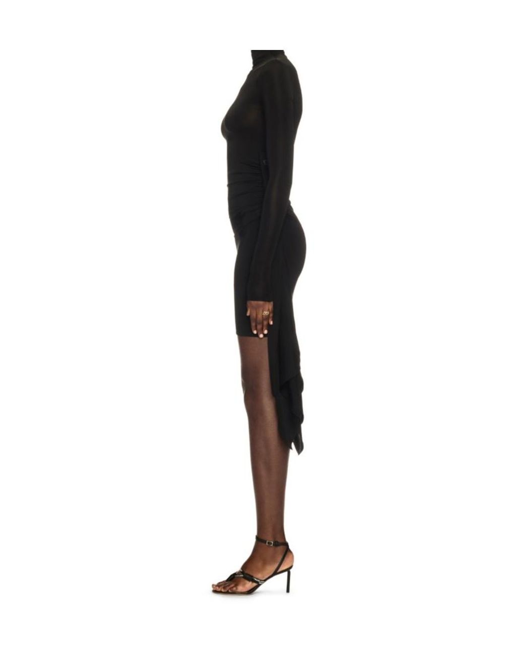 Off-White c/o Virgil Abloh Black Draped Mini Dress