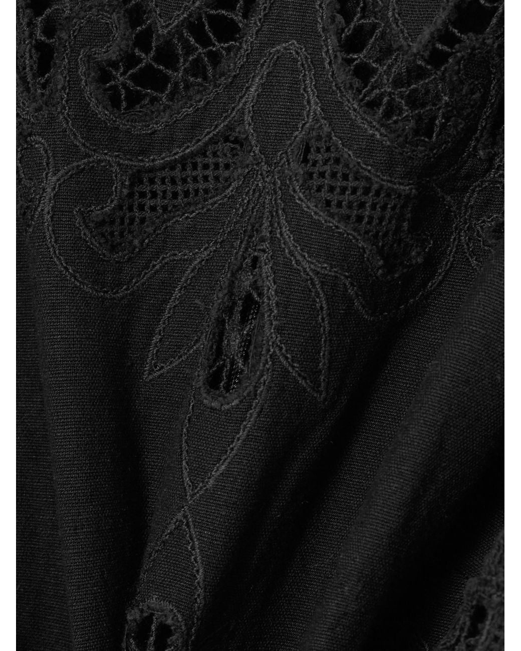 Sea Black Embroidered Mid-Length Dress
