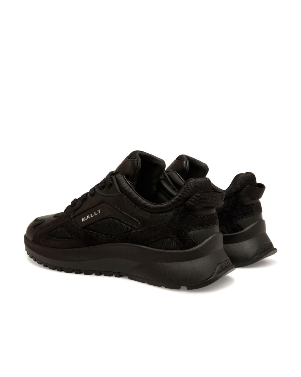 Bally Black Low-Profile Suede Mesh Leather Sneakers for men
