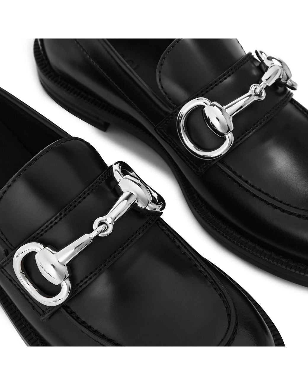 Gucci Black Smooth Leather Loafer Decorated