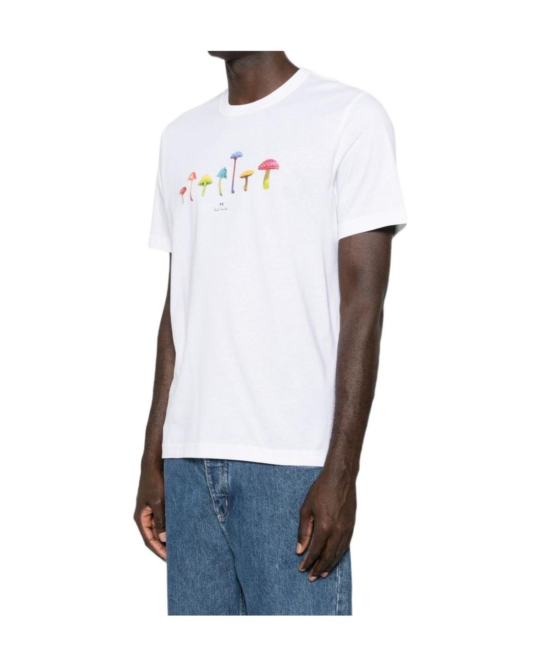 Paul Smith White Mushroom-Print T-Shirt for men