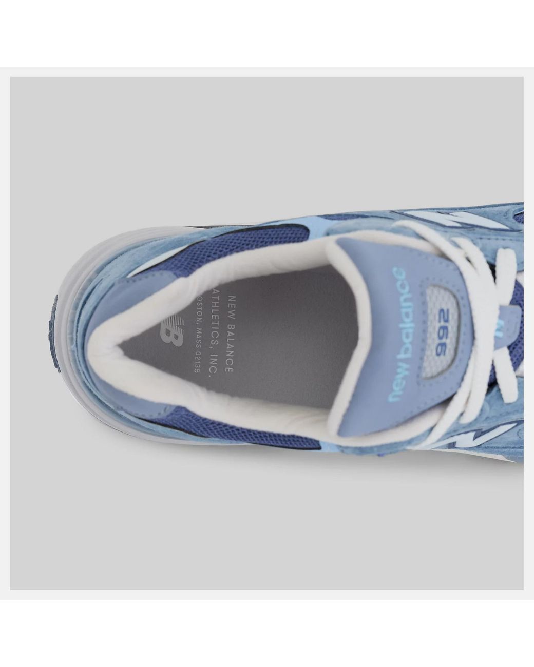 New Balance Blue 992 Logo Patch Lace-Up Sneakers for men