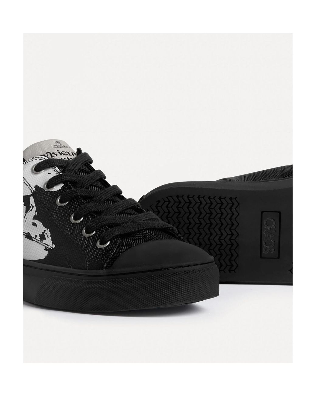 Vivienne Westwood Black Lace-Up Low-Top Sneakers for men