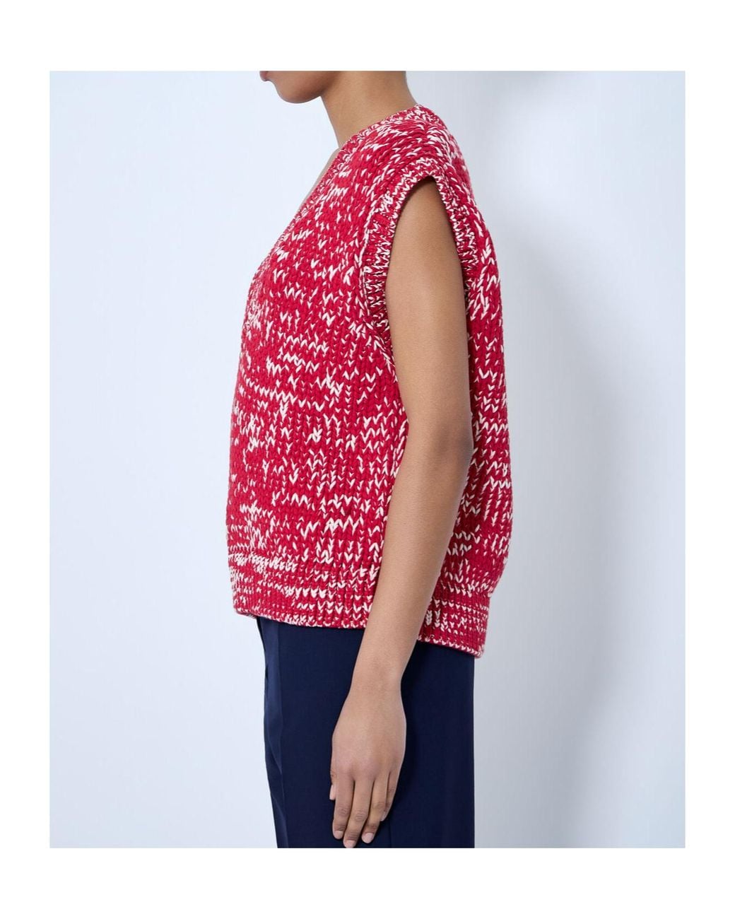 Dries Van Noten Red Sleeveless Knit Top