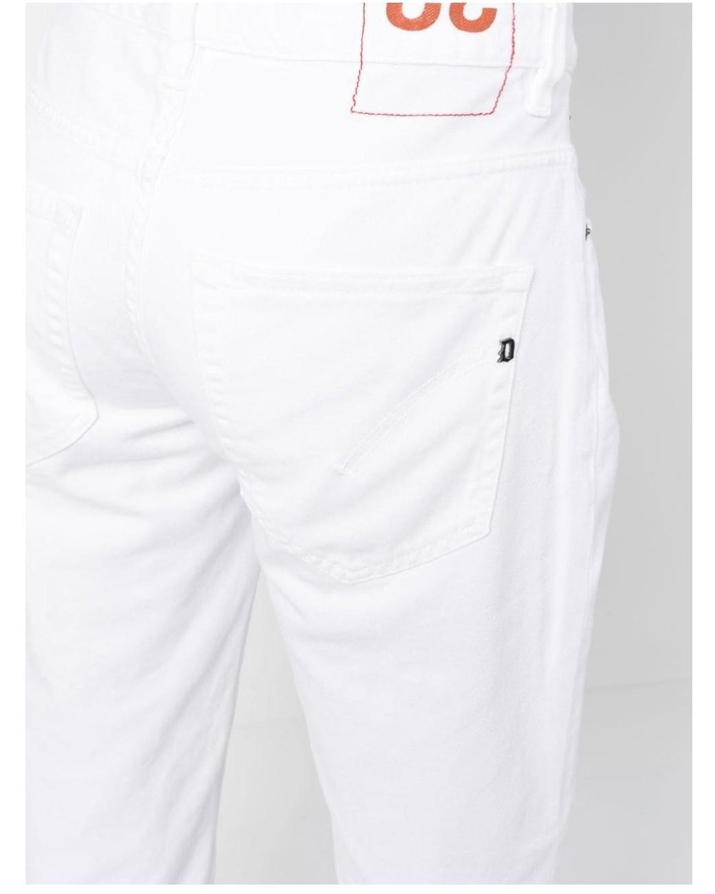 Dondup White Logo Jeans for men