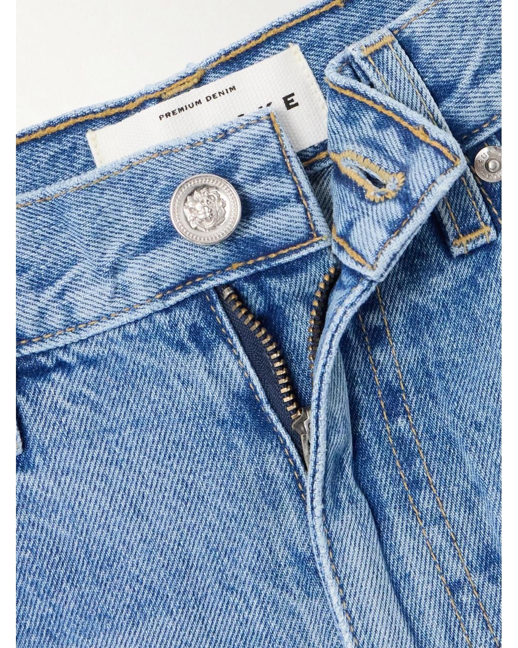 SLVRLAKE Denim Blue High-Waisted Straight-Leg Pants