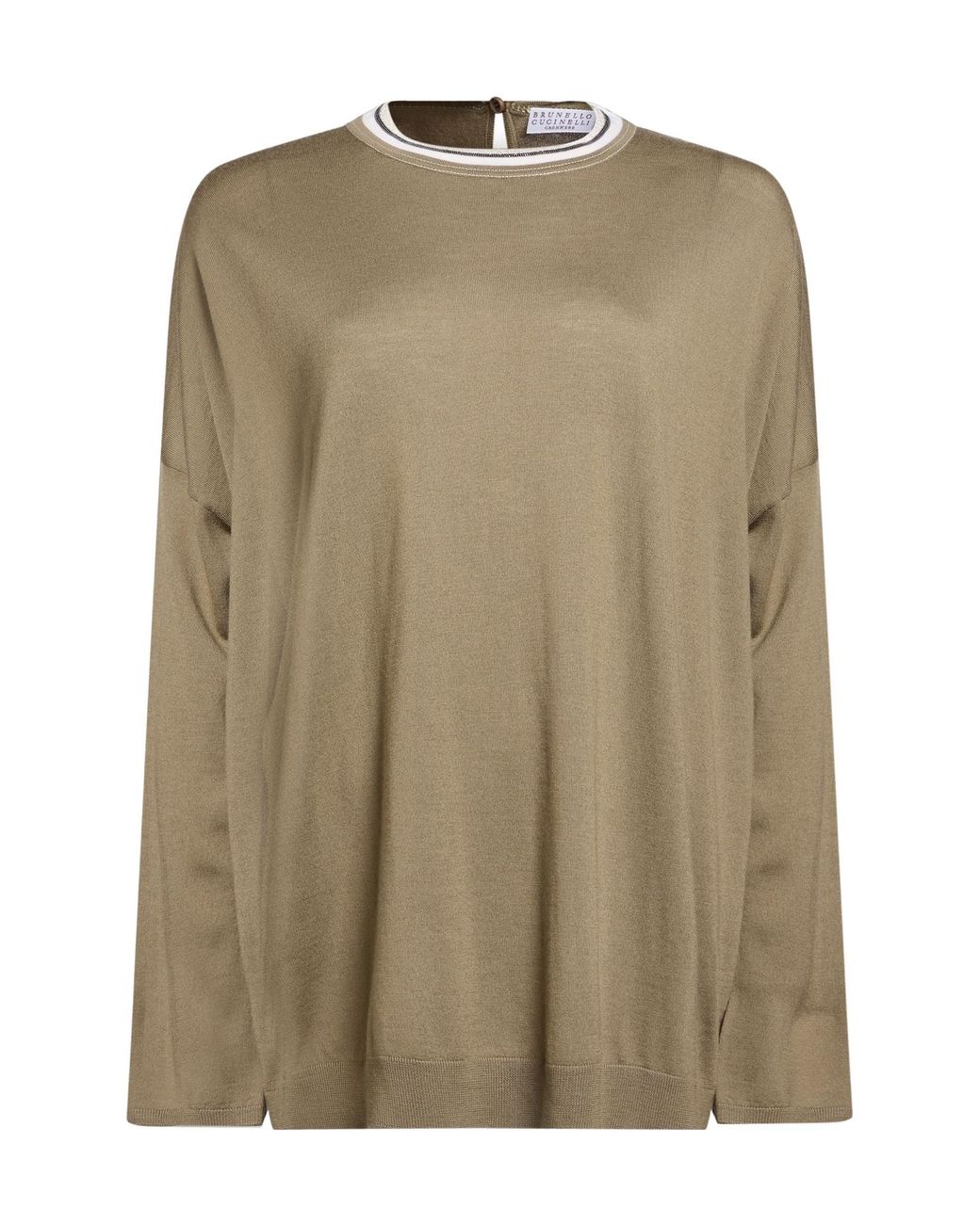 Brunello Cucinelli Green Military Sweater Virgin Wool, Cashmere