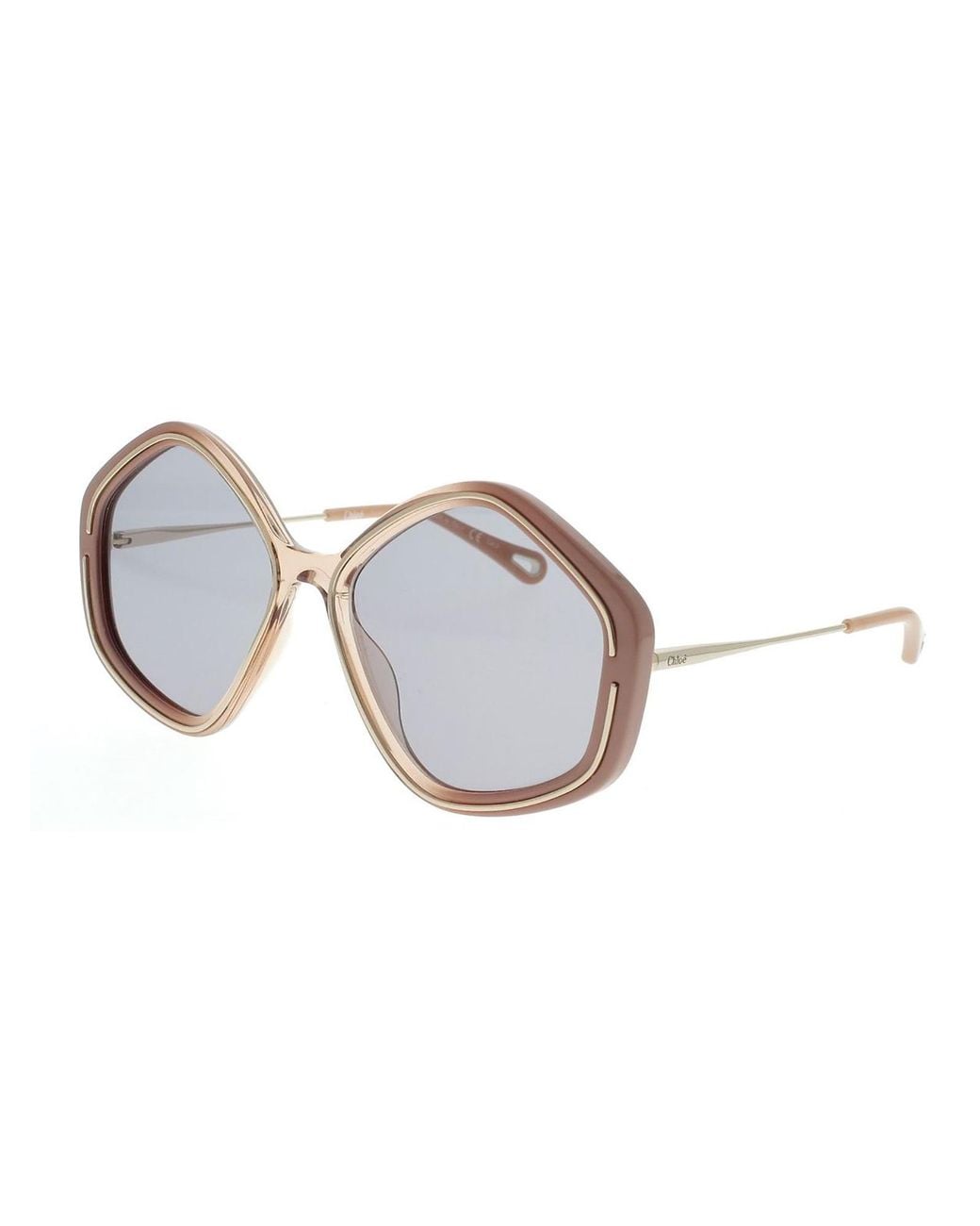 Chloé White Chloé Eyewear Geometrical Frame Sunglasses