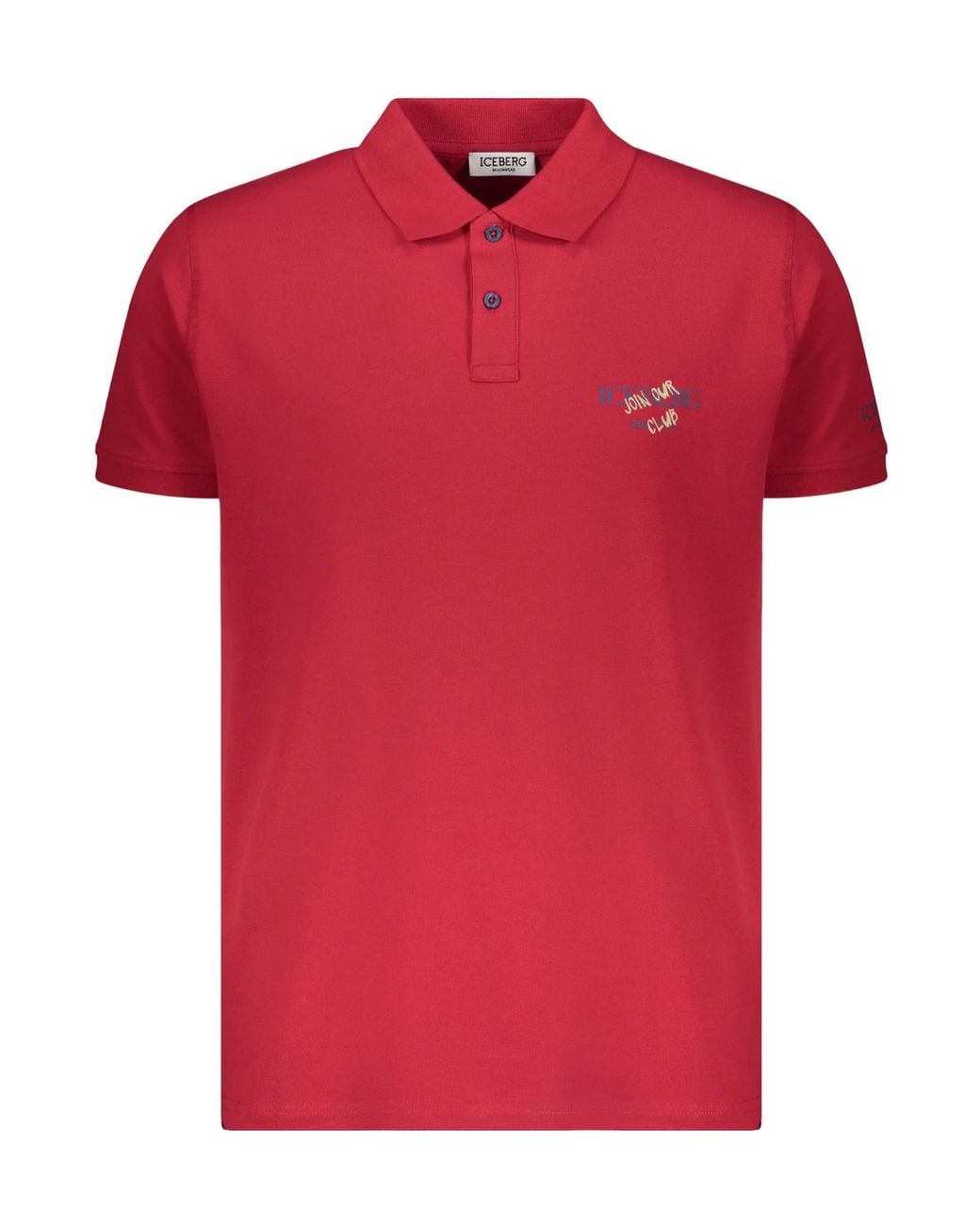 Iceberg Red Logo Piqué Polo Shirt for men