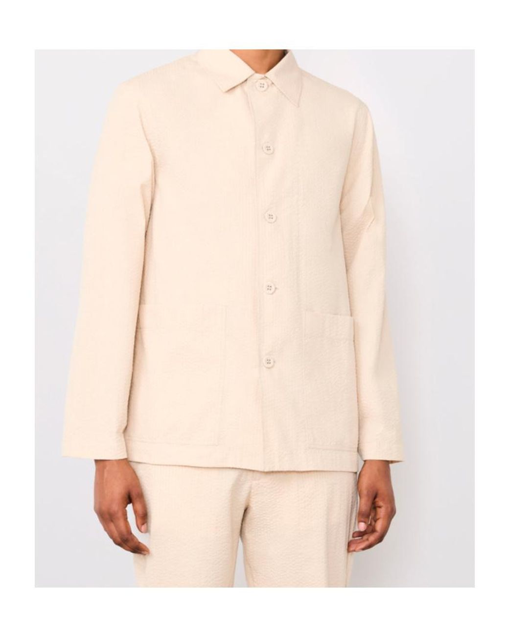 Officine Generale White Long-Sleeve Button-Fastening Shirt for men