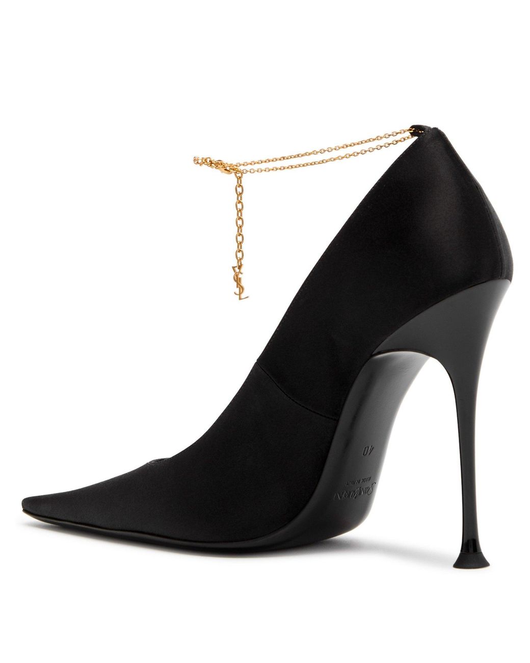 Saint Laurent Black Satin Pumps