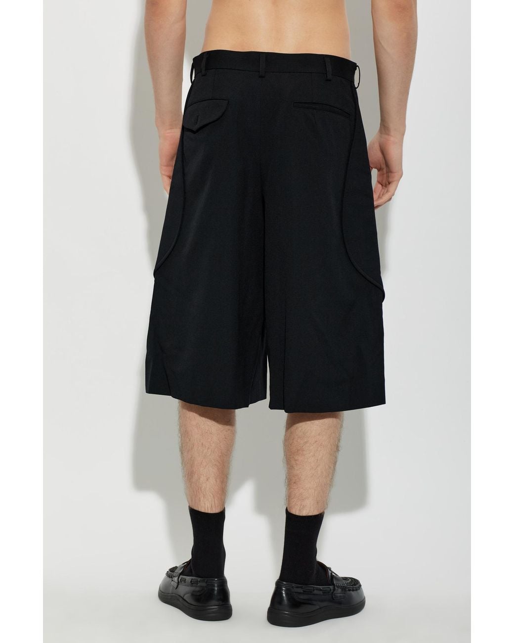 Comme des Garçons Black Belt-Loop Shorts for men