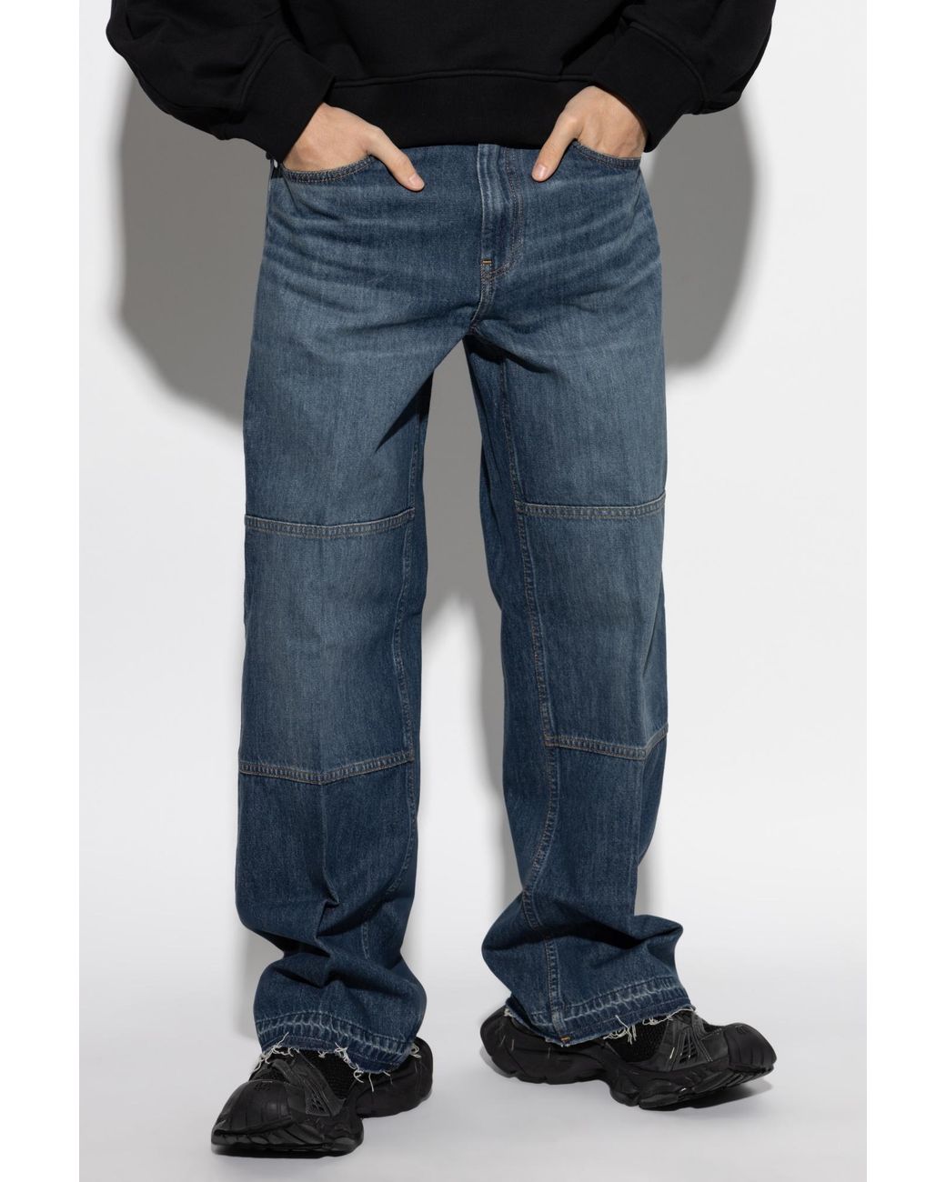 Helmut Lang Blue Vintage Effect Jeans for men
