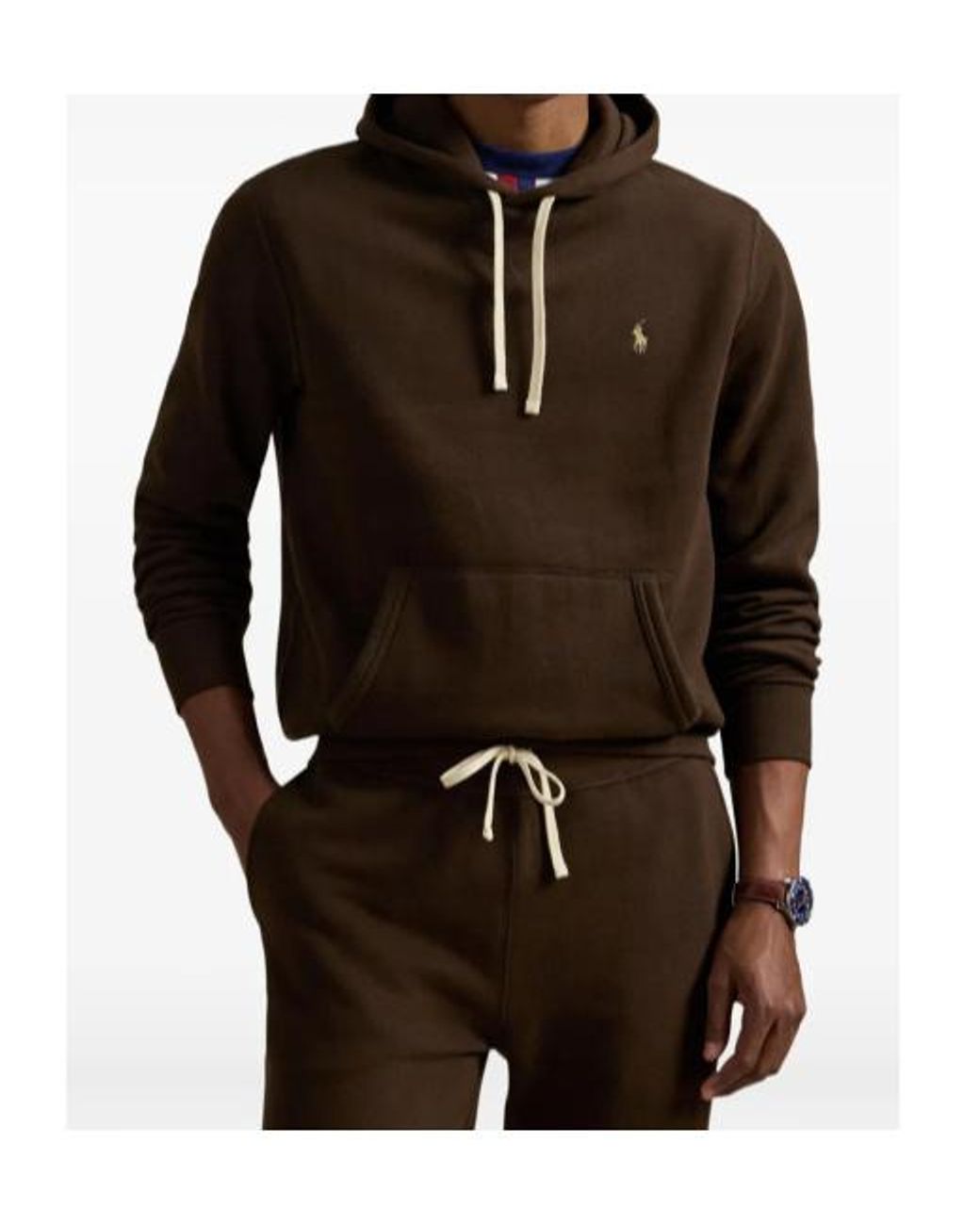 Polo Ralph Lauren Brown Ralph Lauren Embroidered Logo Hoodie for men
