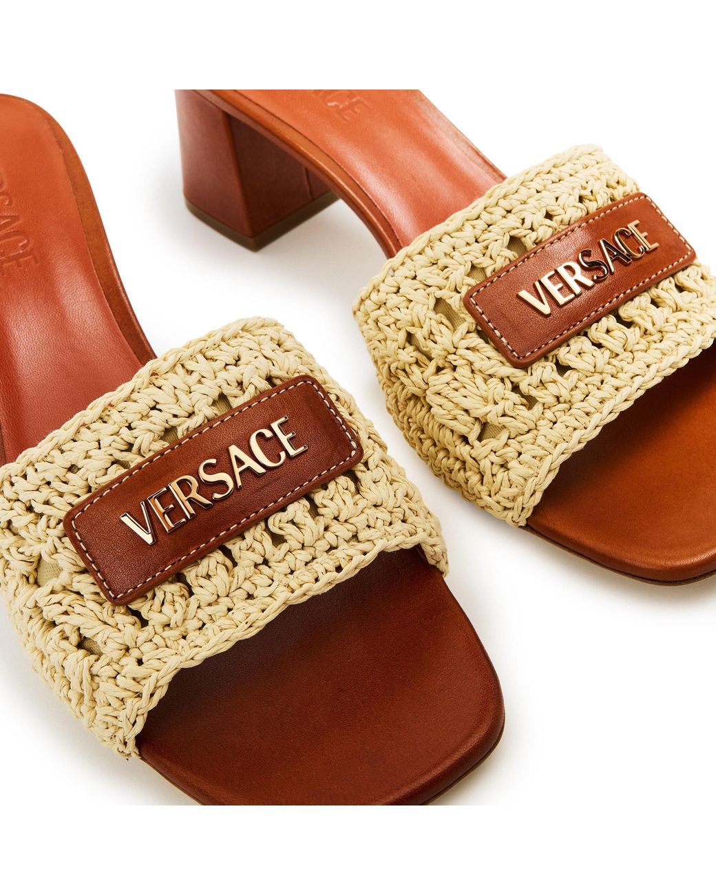 Versace Natural Heeled Mules