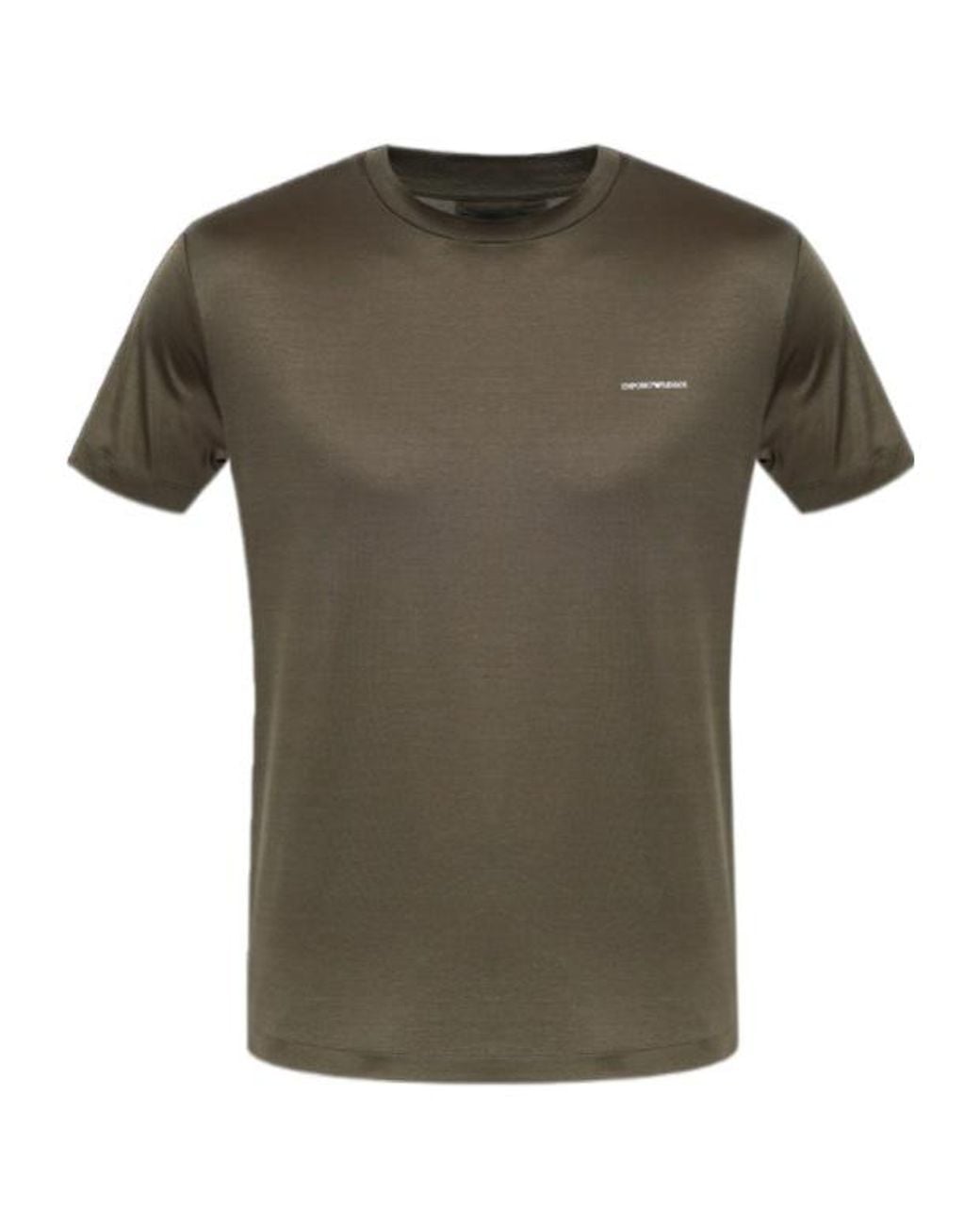 Emporio Armani Green Logo Printed Crewneck T-Shirt for men