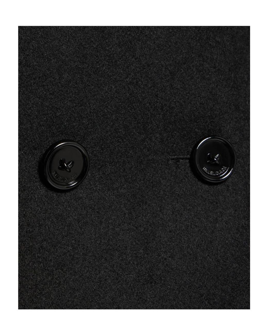 Balenciaga Black Asymmetrical Neck Caban Coat