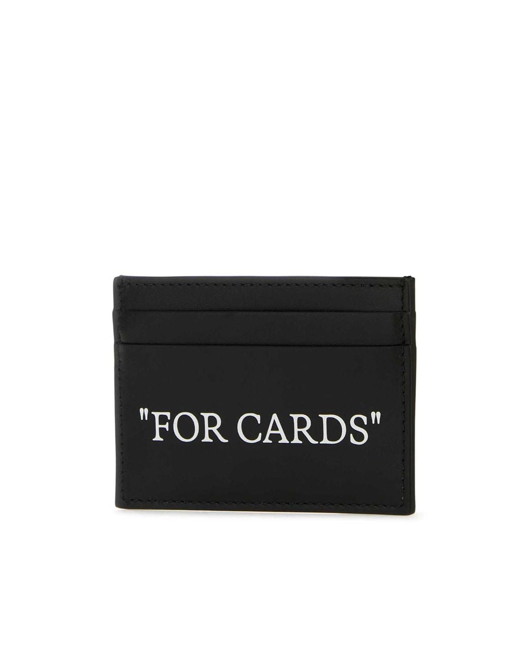 Off-White c/o Virgil Abloh Black Quote Print Card Holder Wallet for men