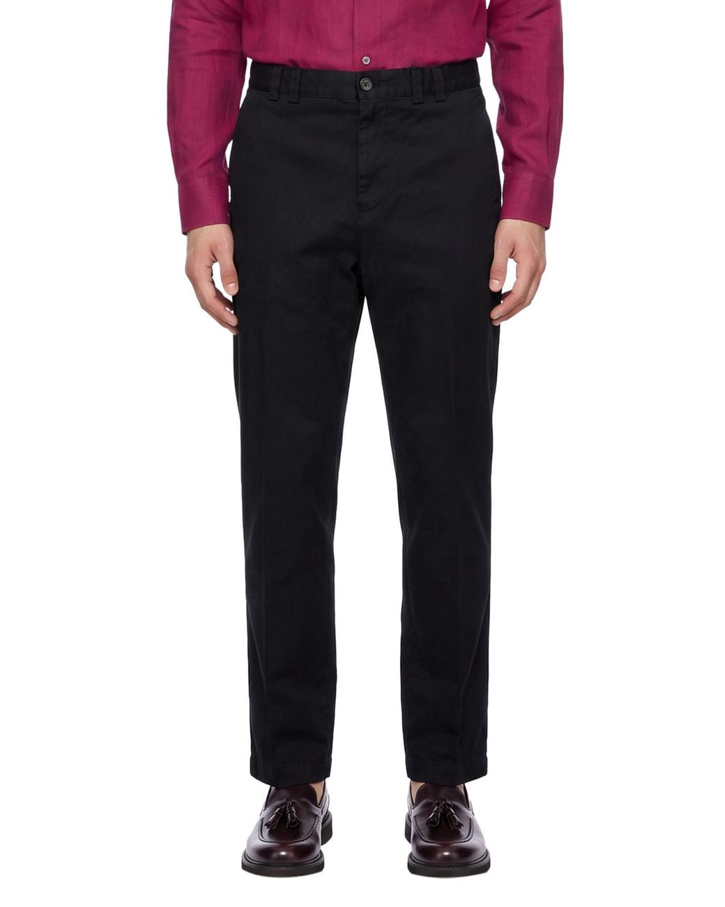 Canali Black Straight-Leg Trousers for men