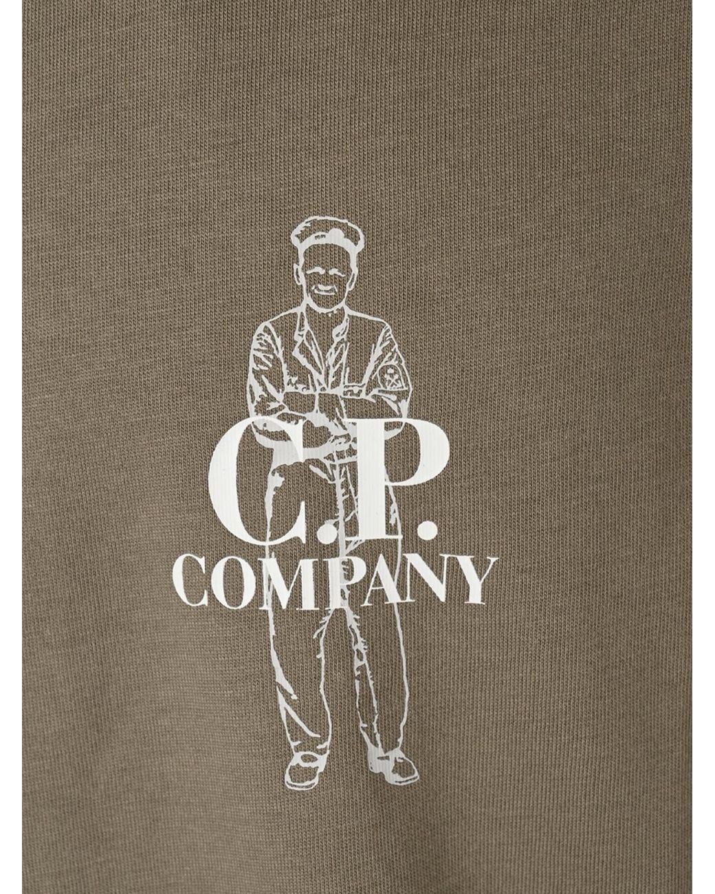 C P Company Green Crew-Neck Short-Sleeve T-Shirt for men