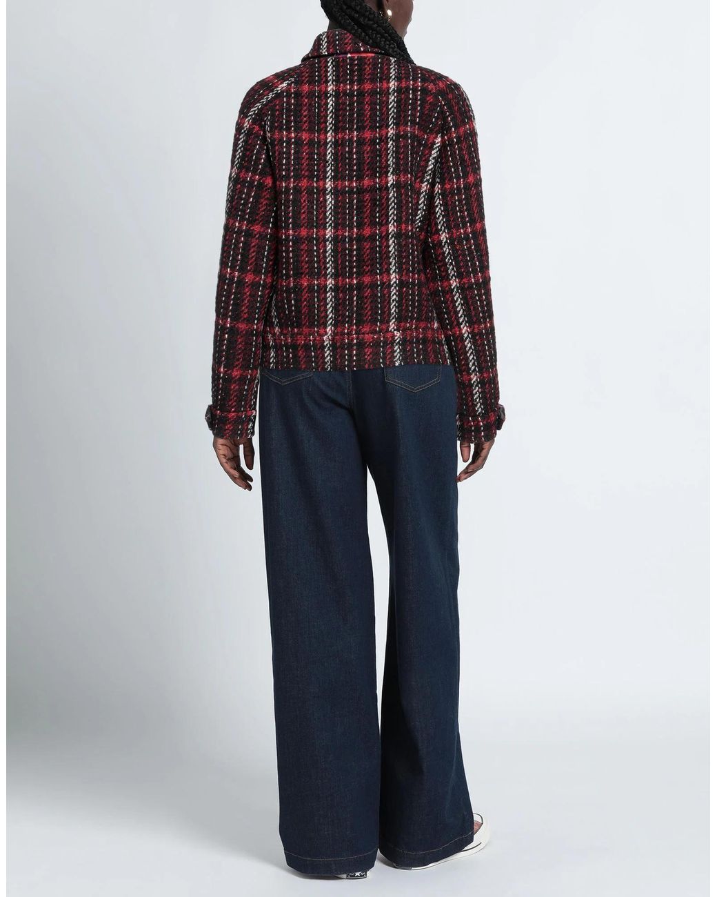 Marni Red Classic Plaid Long-Sleeve Coat