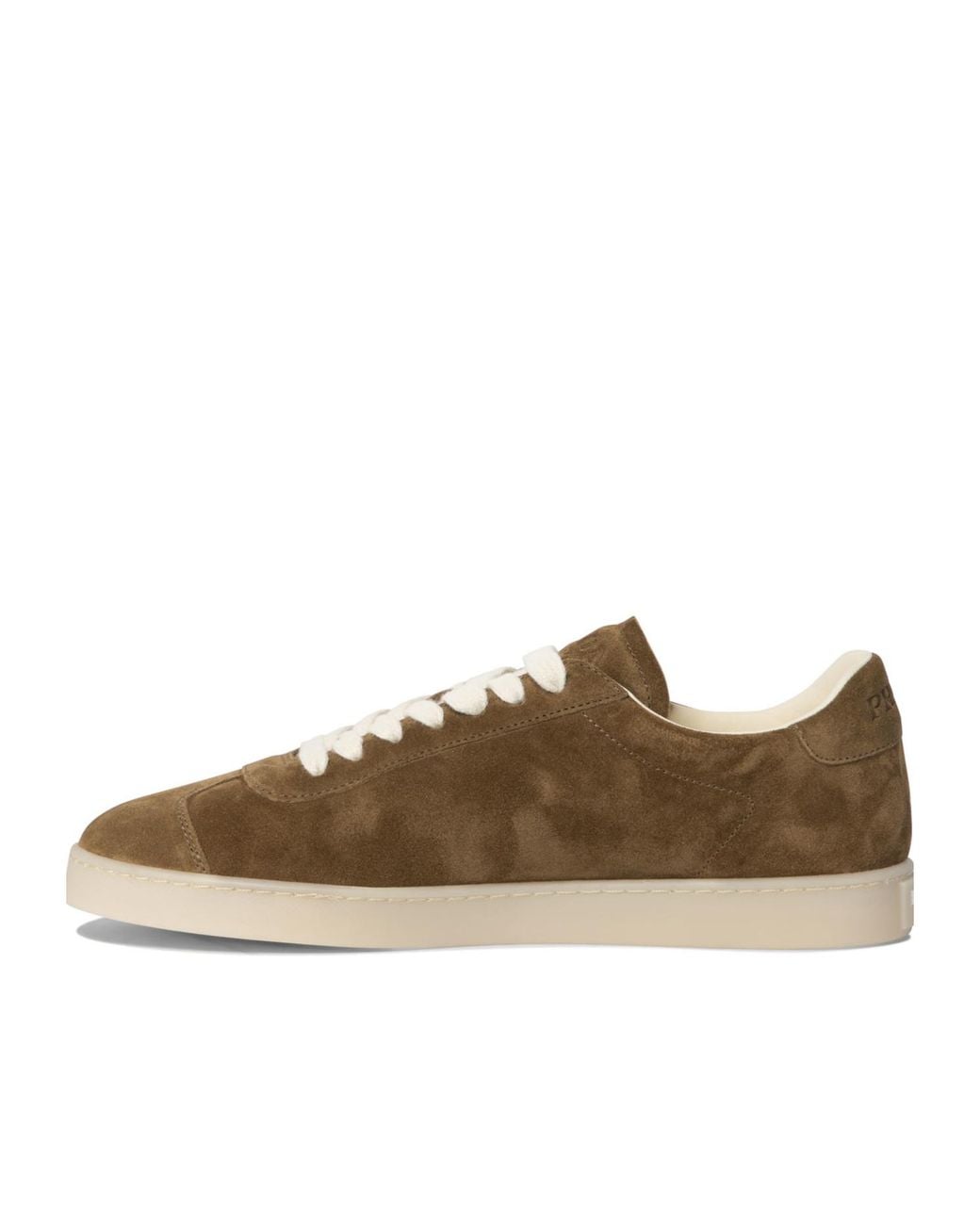 Prada Brown Lane Logo Low-Cut Skate Shoes for men