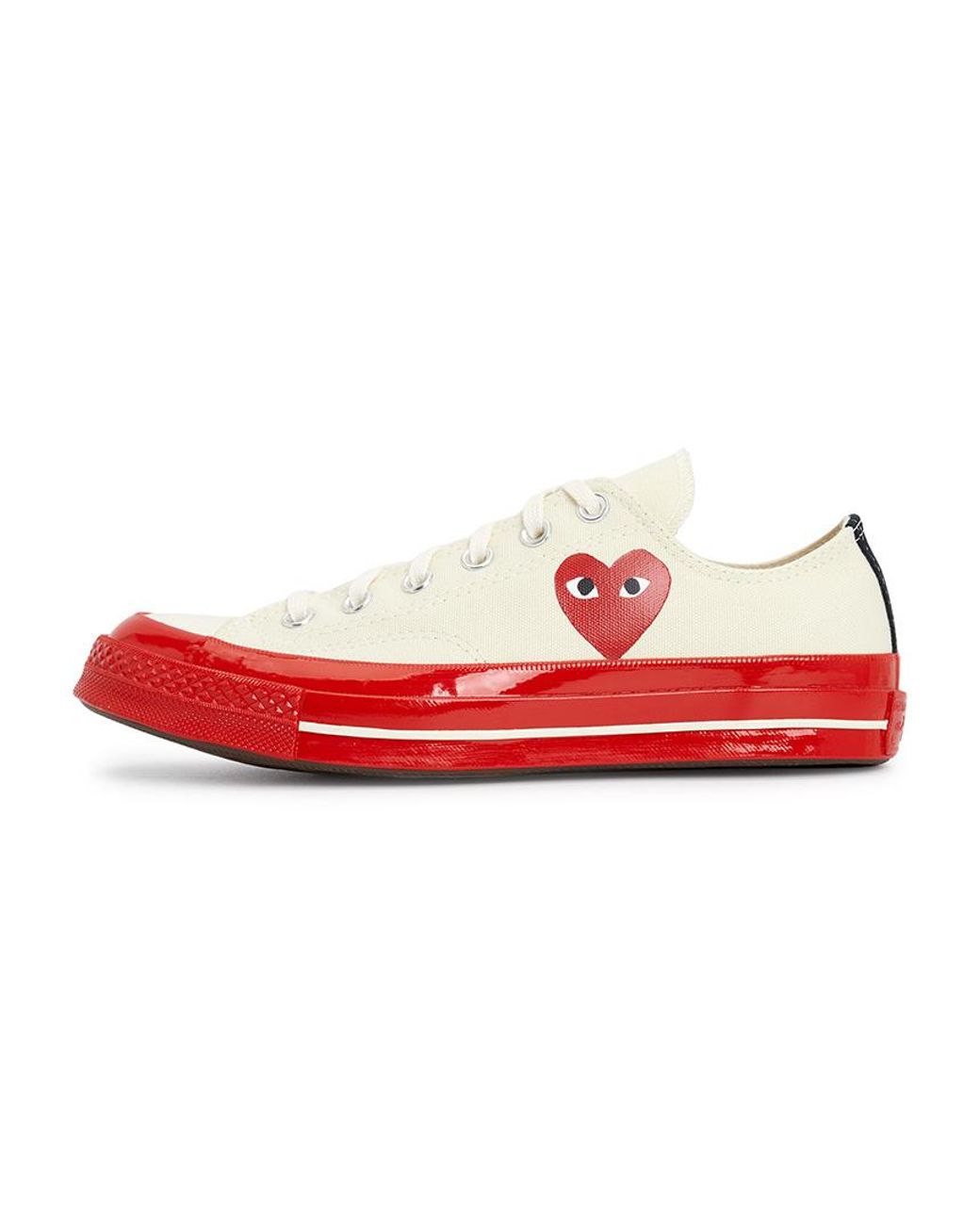 Comme des Garçons Red Round Toe Sneakers for men