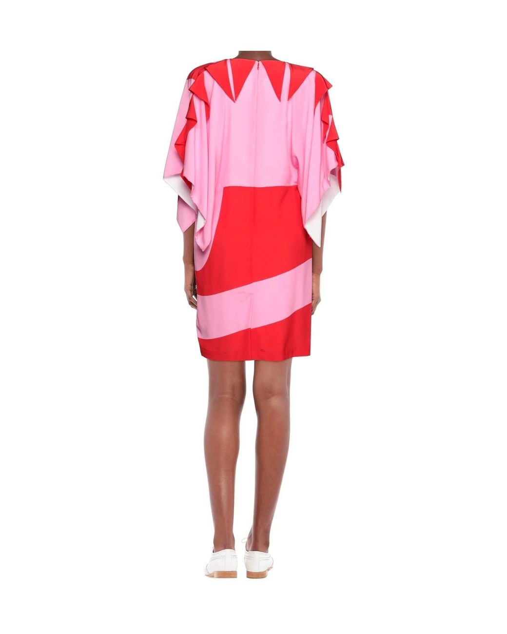 Burberry Red Two-Tone Patchwork Dress