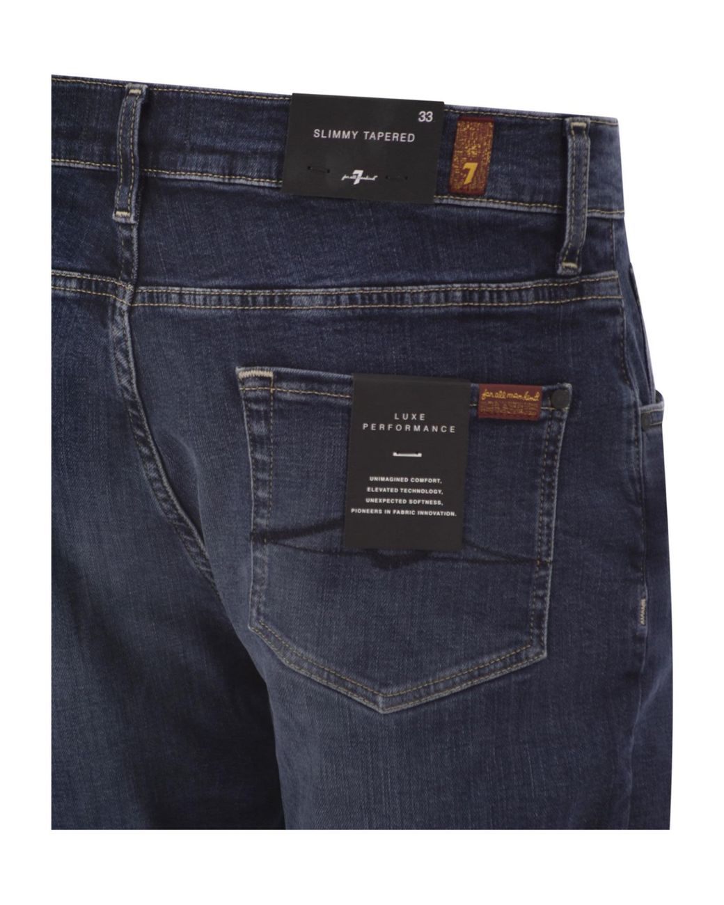7 For All Mankind Blue Slimmy Tapered Jeans for men