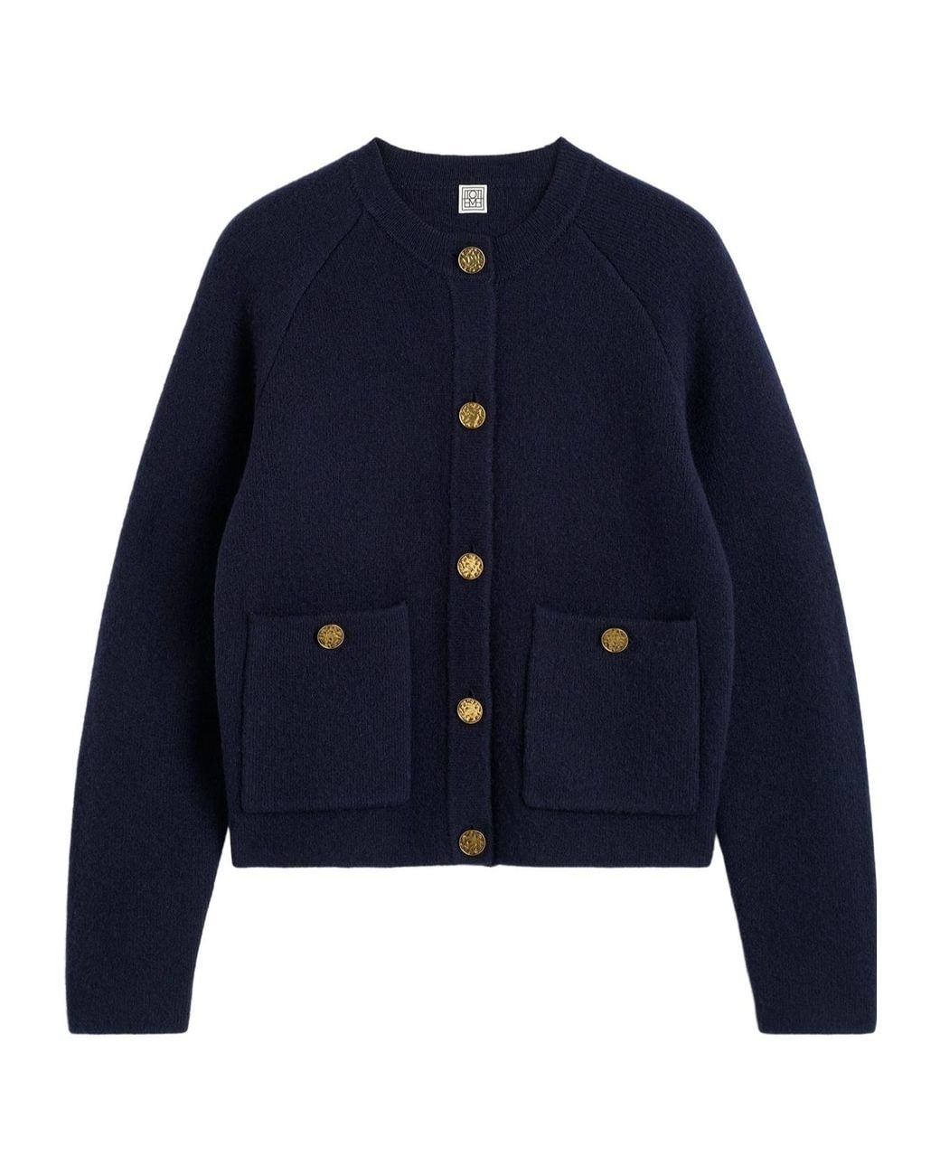 Totême Blue Totême Hammered Button Cardigan