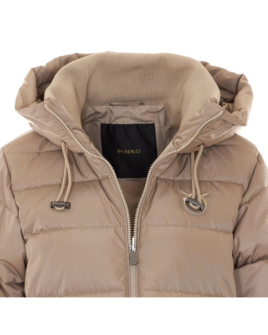 Pinko Natural Hooded Zip-Up Coat
