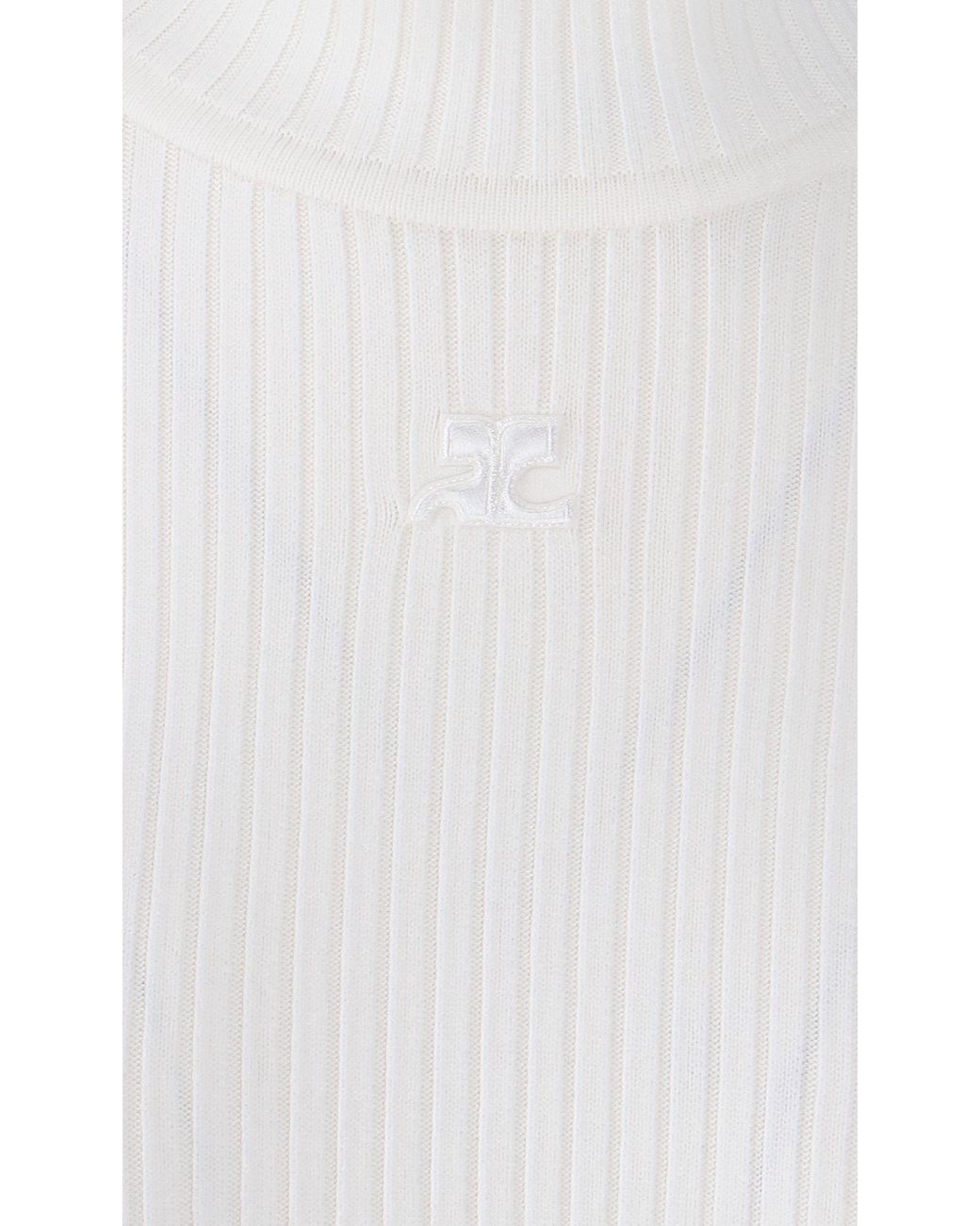 Courreges White Courrèges High Neck Knitted Jumper