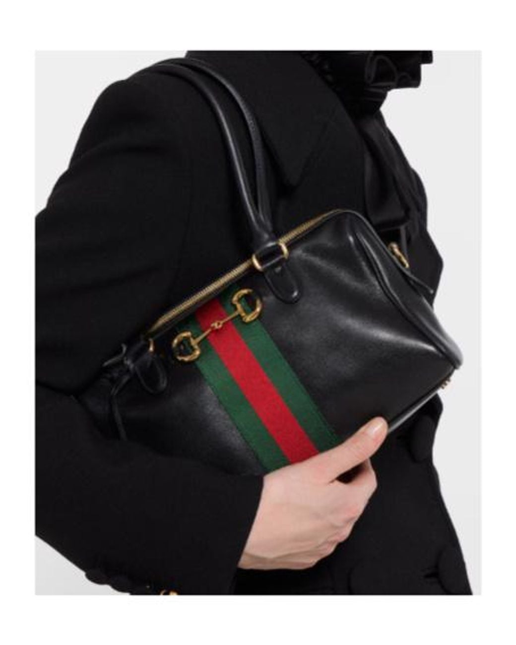 Gucci Black Borsetto Medium Boston Bag