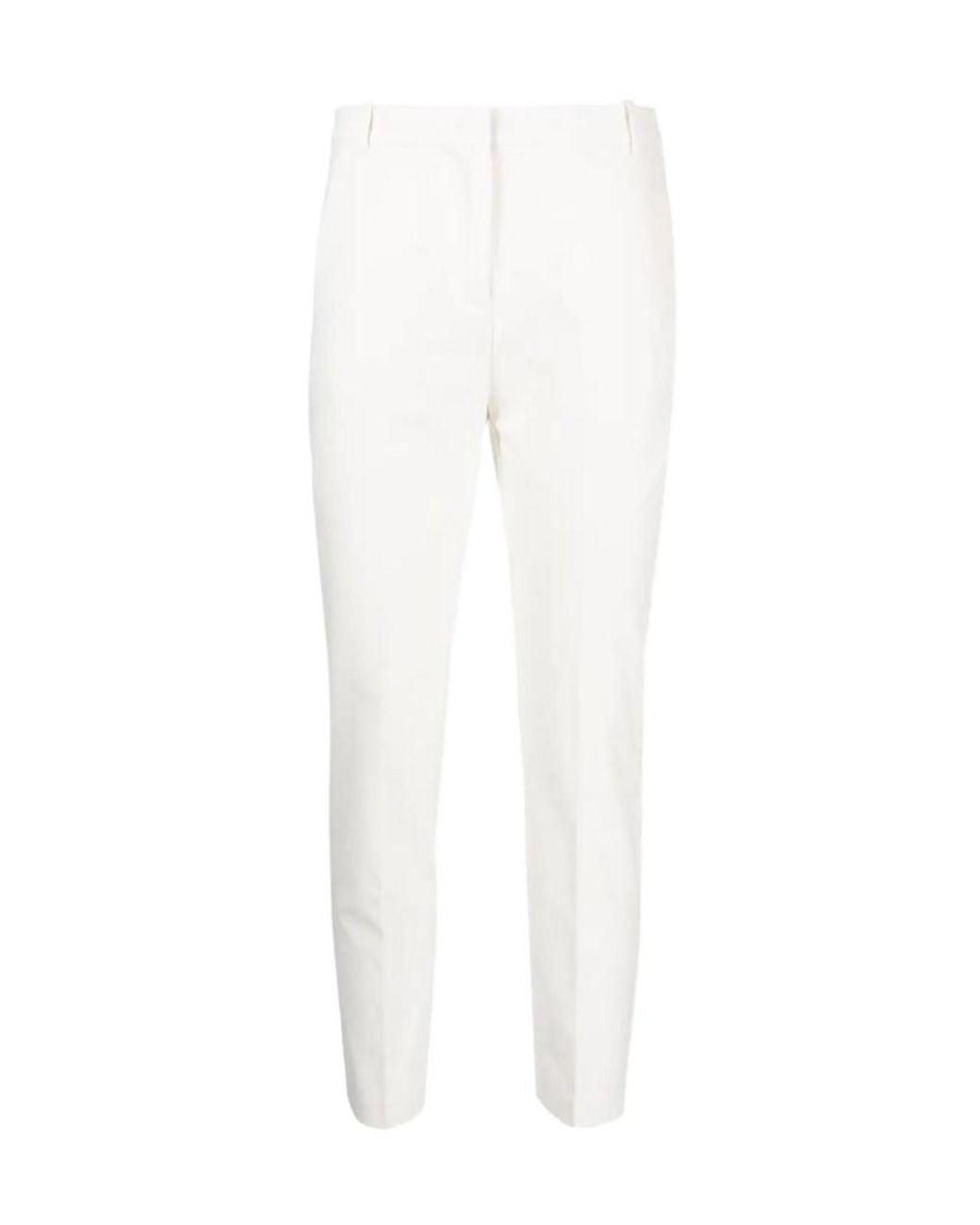 Pinko White Belt-Loop Casual Trousers