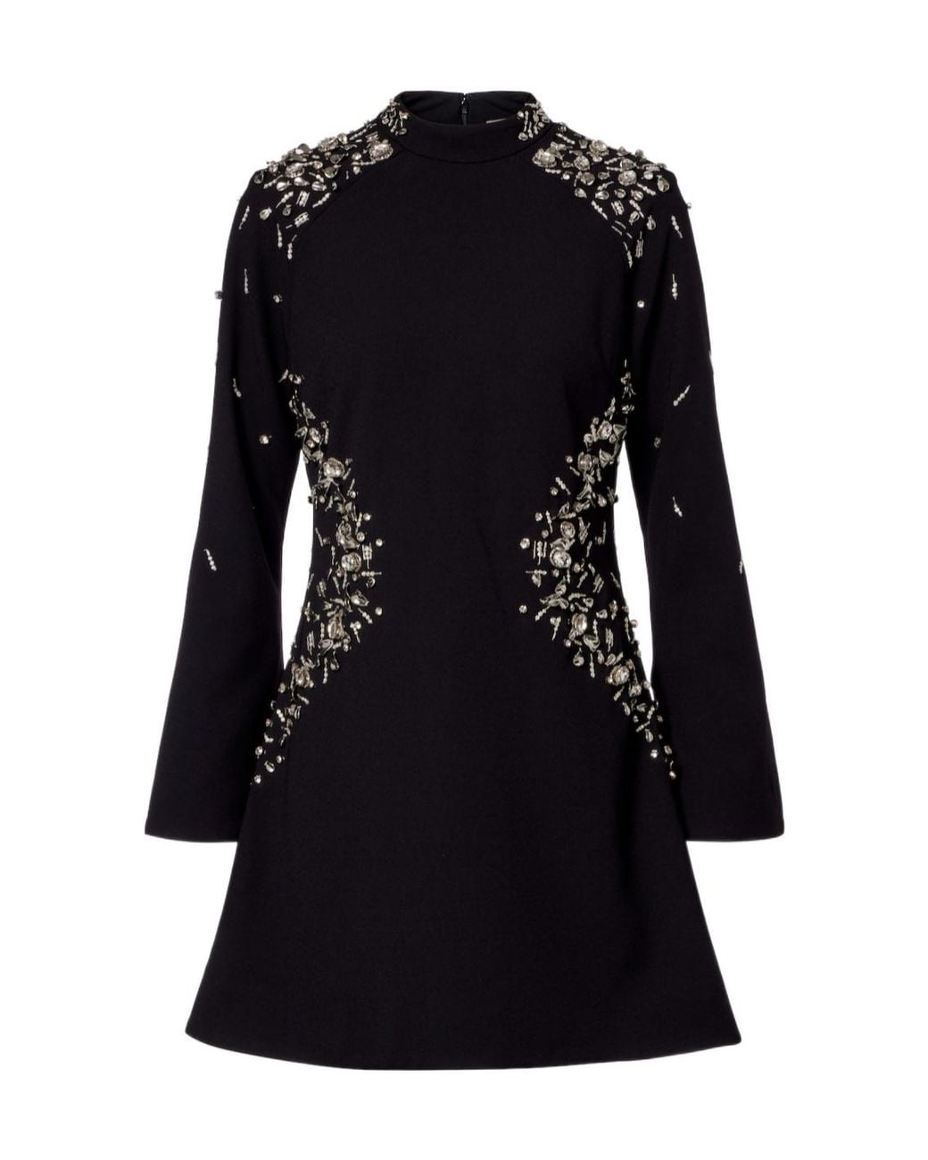 Jonathan Simkhai Black Carla Embellished Crepe Minidress