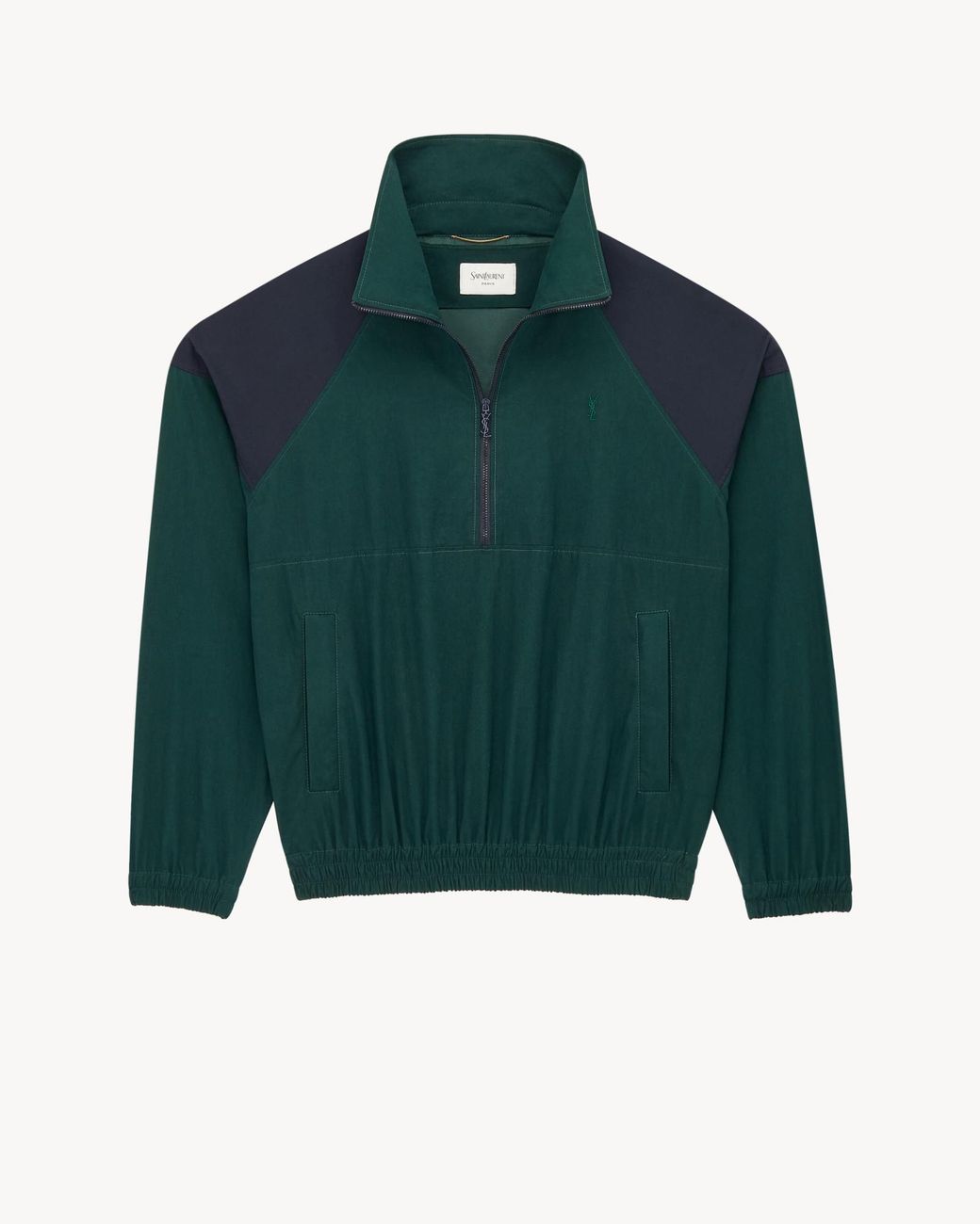 Saint Laurent Green Contrast Panel Zip Jacket