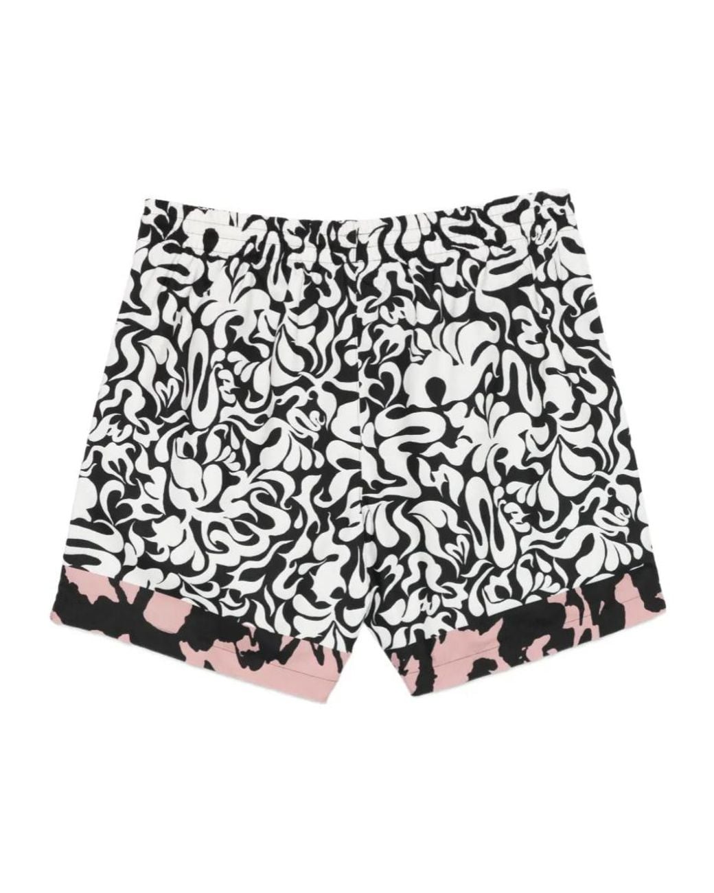 Dries Van Noten Black Pattern-Printed Swim Shorts for men