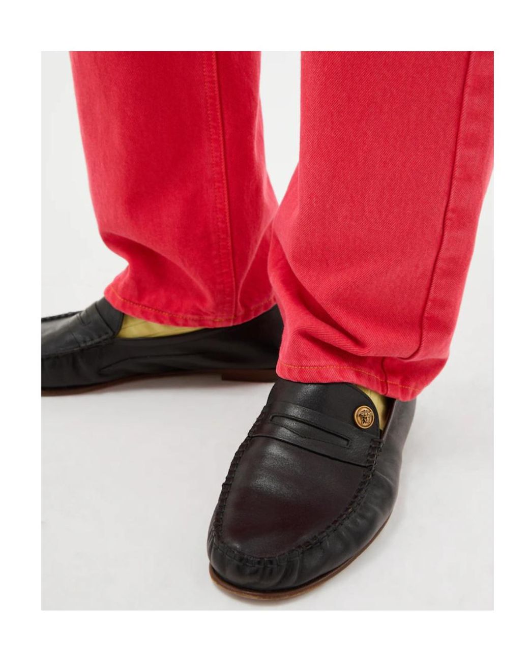 Versace Black Ruched Slip-On Loafers for men