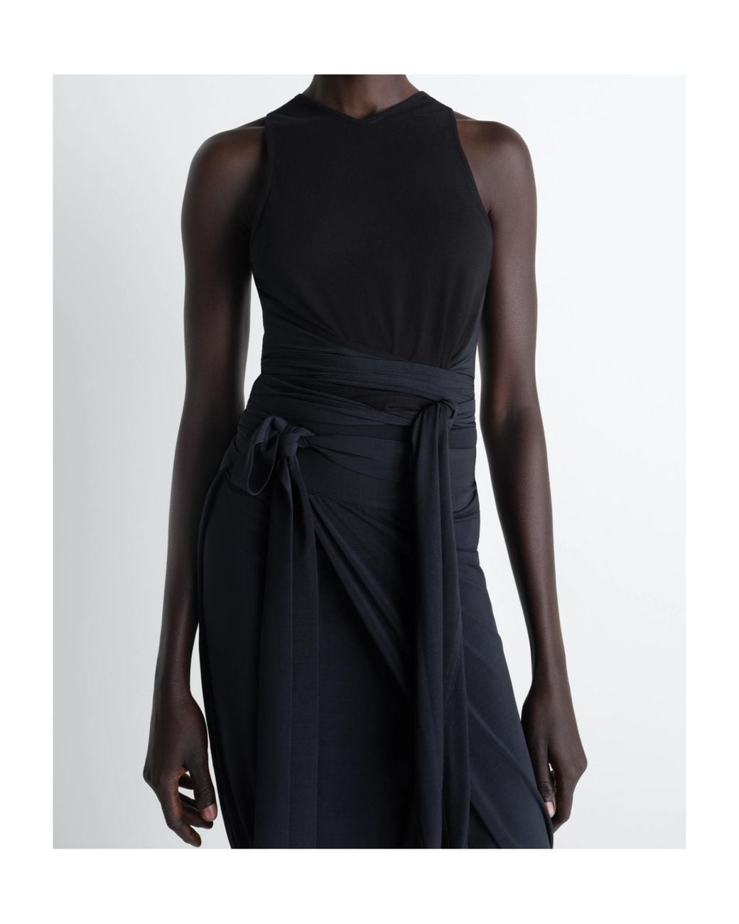 Lemaire Black Draped Wrap Top