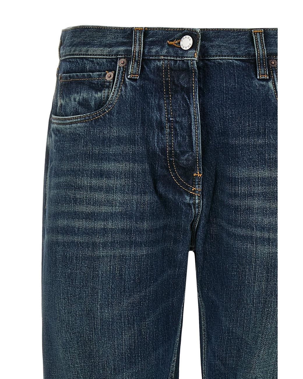 Prada Blue Low-Rise Tapered-Leg Jeans