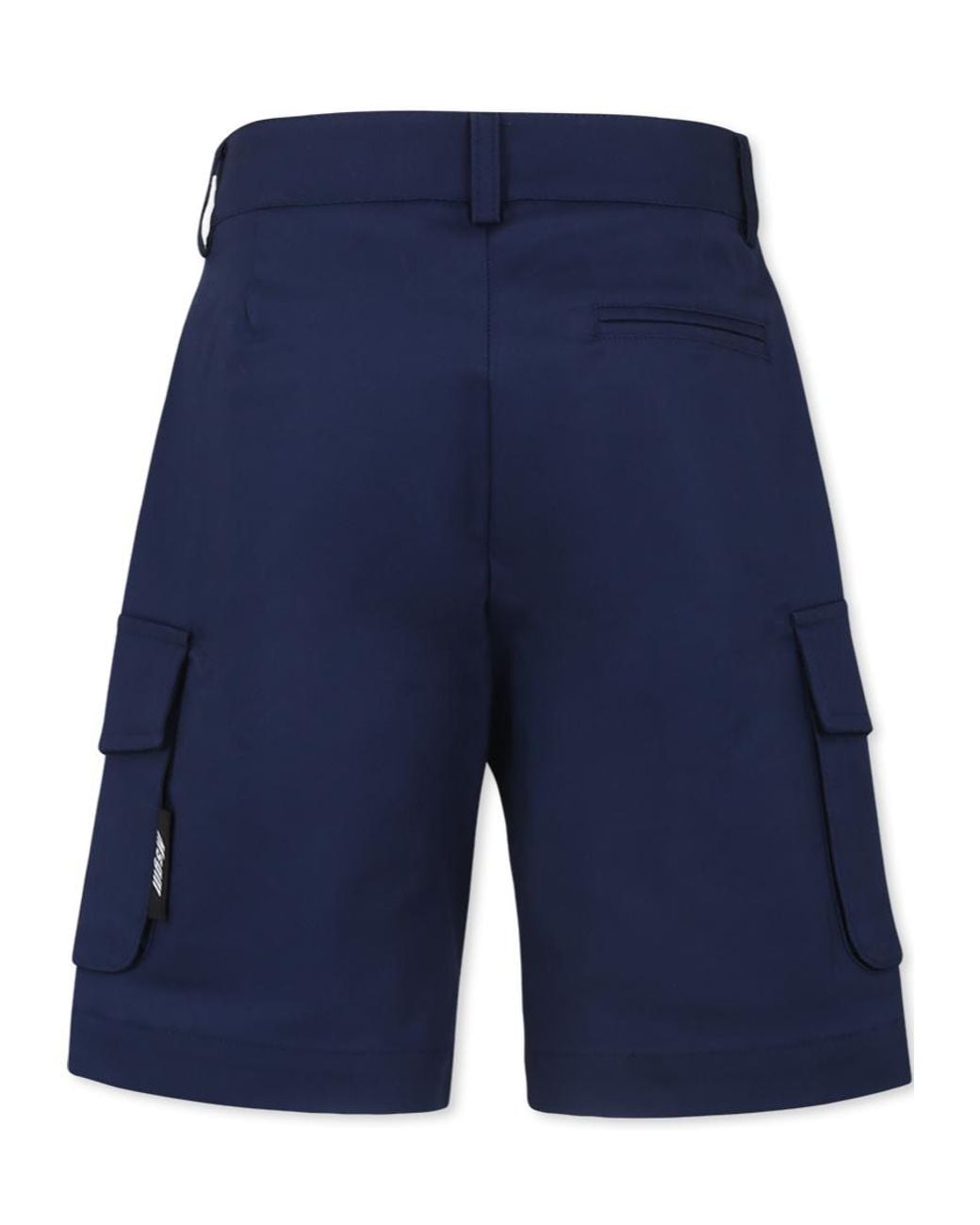 MSGM Blue Cargo-Pocket Bermuda Shorts