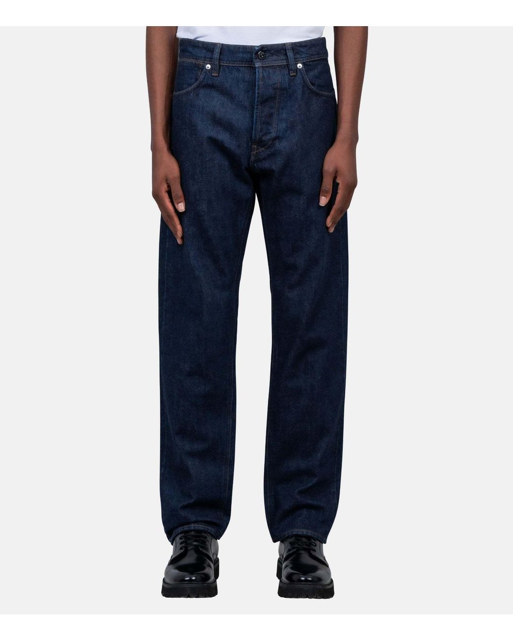Stone Island Blue Logo Patch Jeans for men