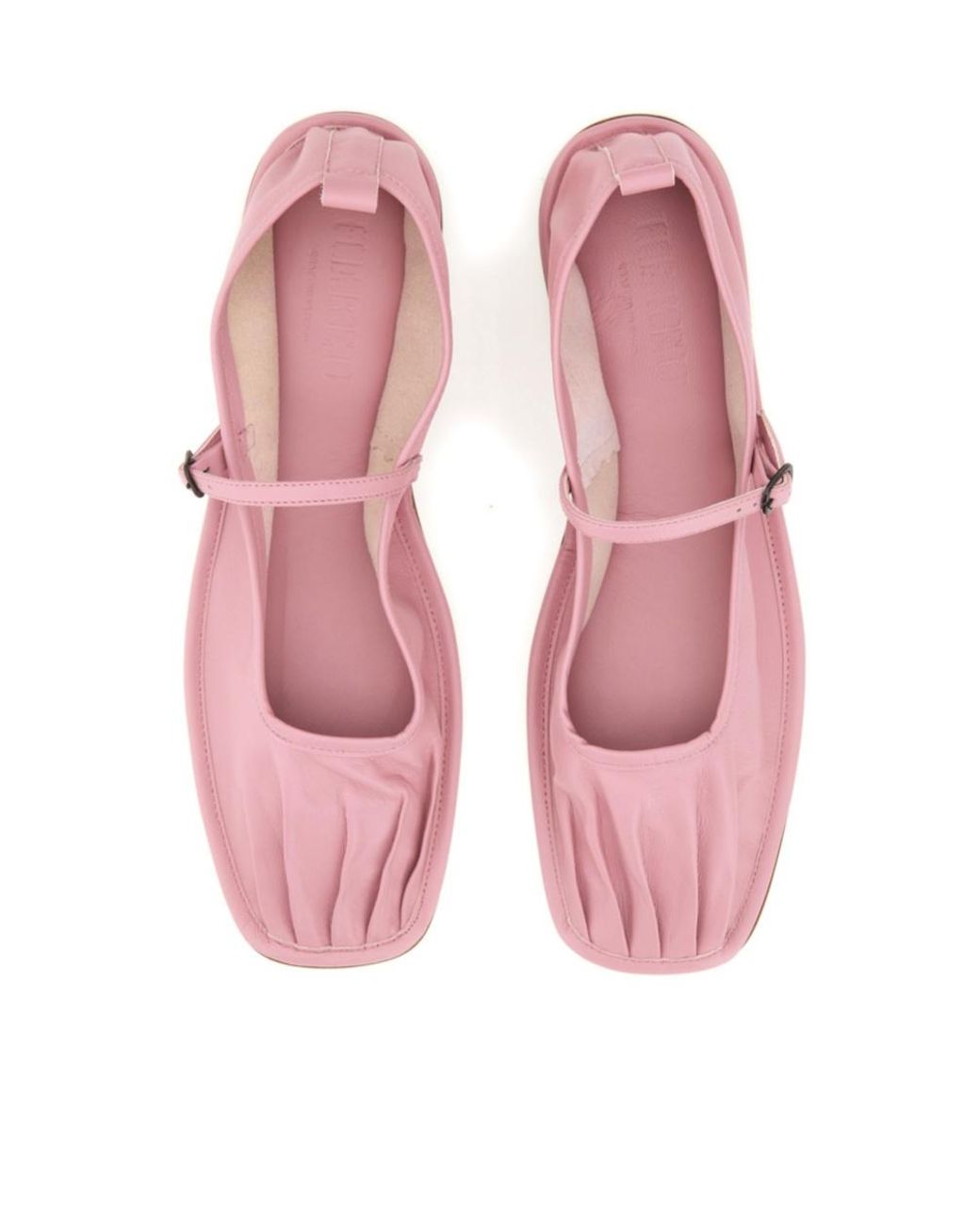 Hereu Pink Dansa Square-Toe Ballerina Shoes