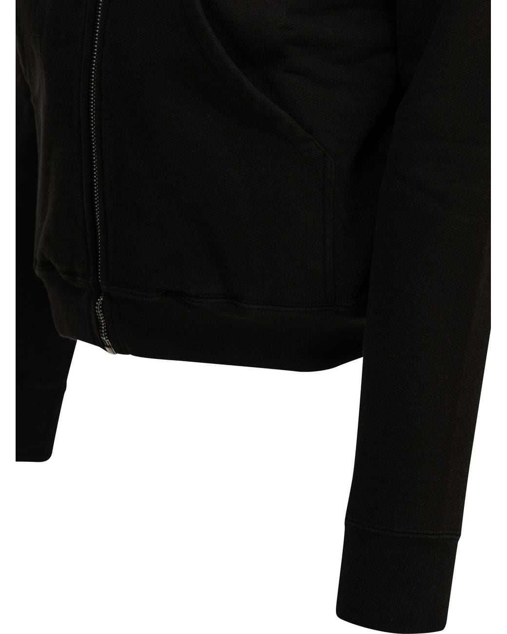Rick Owens Black Mountain Asymmetric Zip Hoodie for men