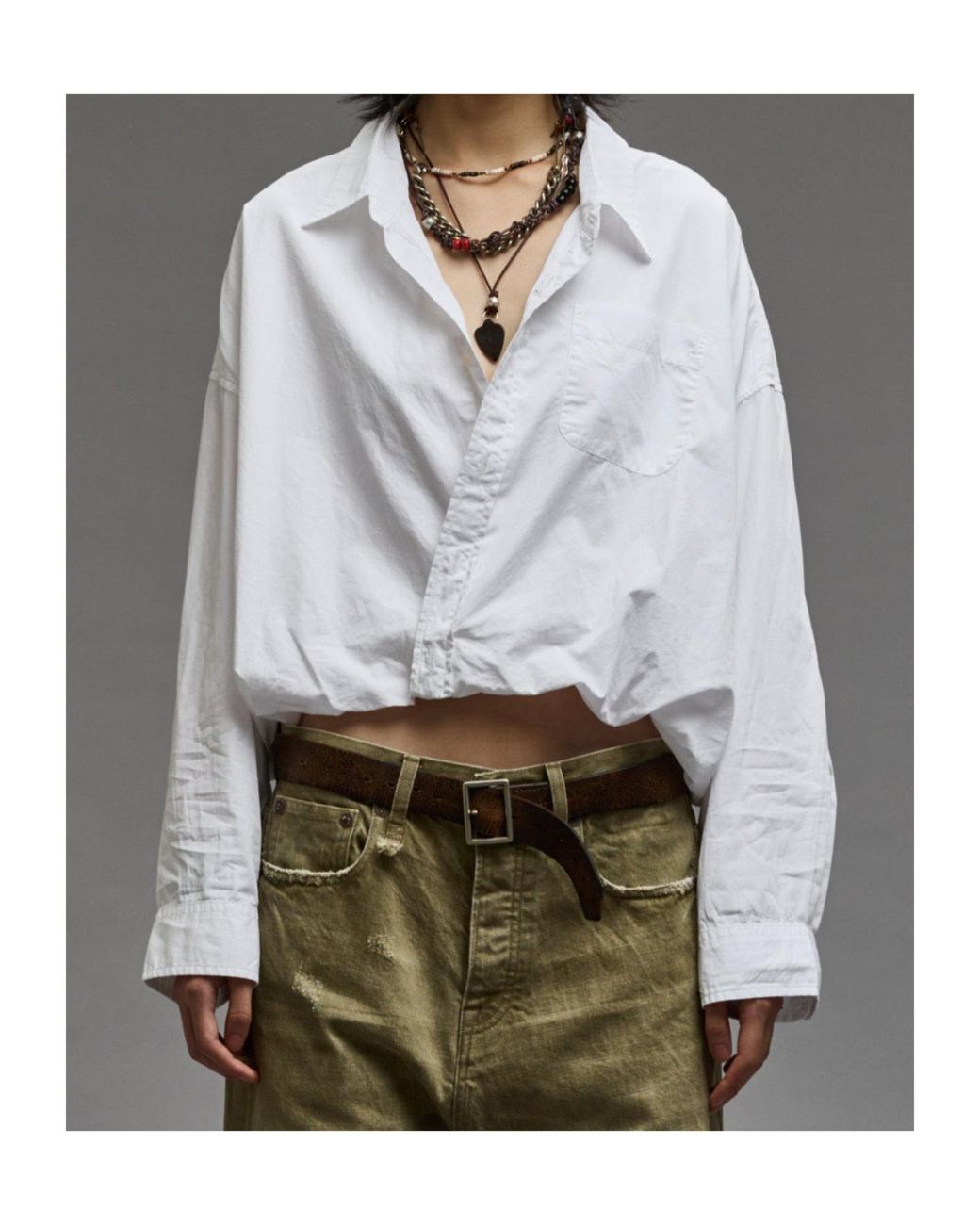 R13 White Long-Sleeved Shirt