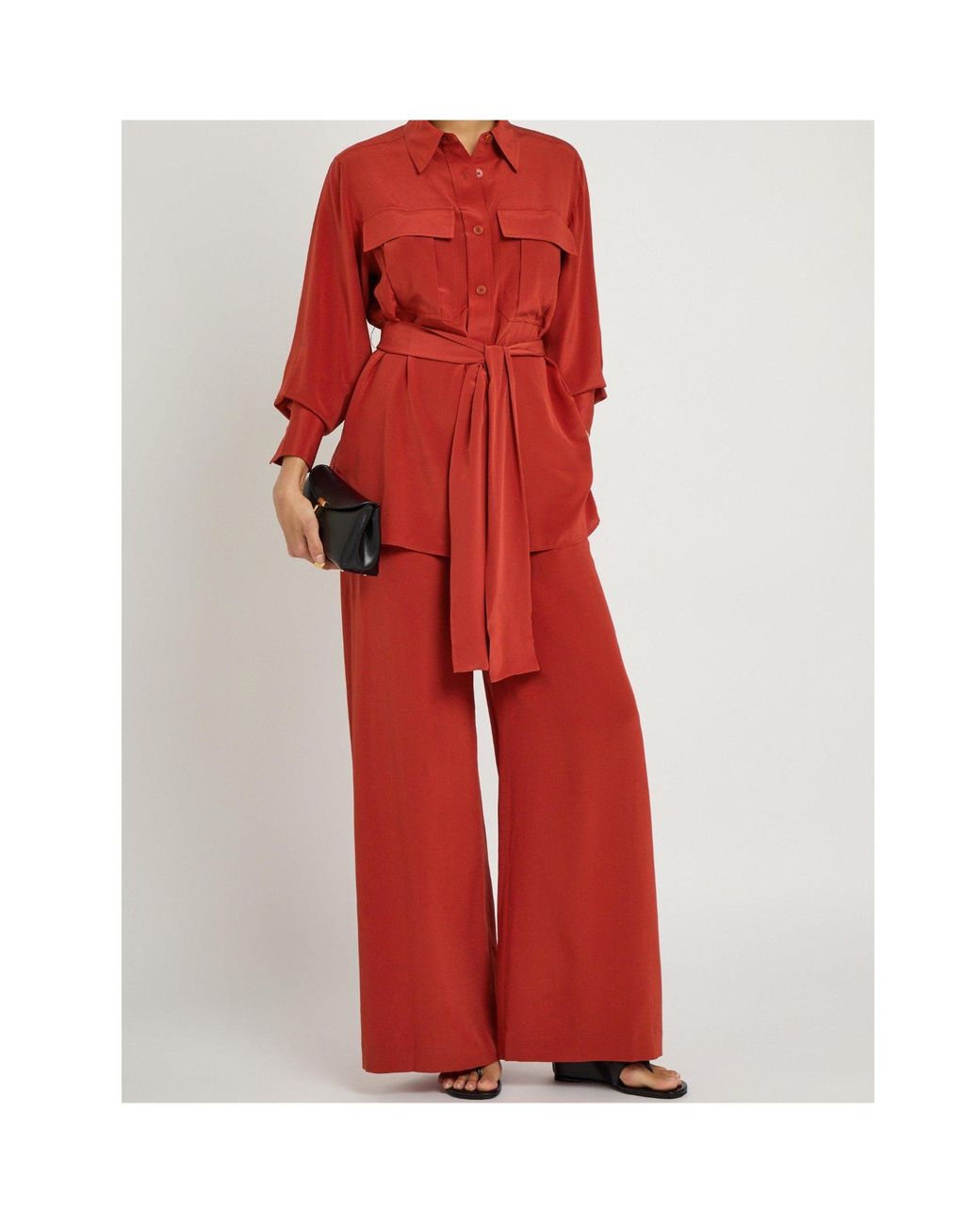 Joseph Red Wide-Leg Casual Pants