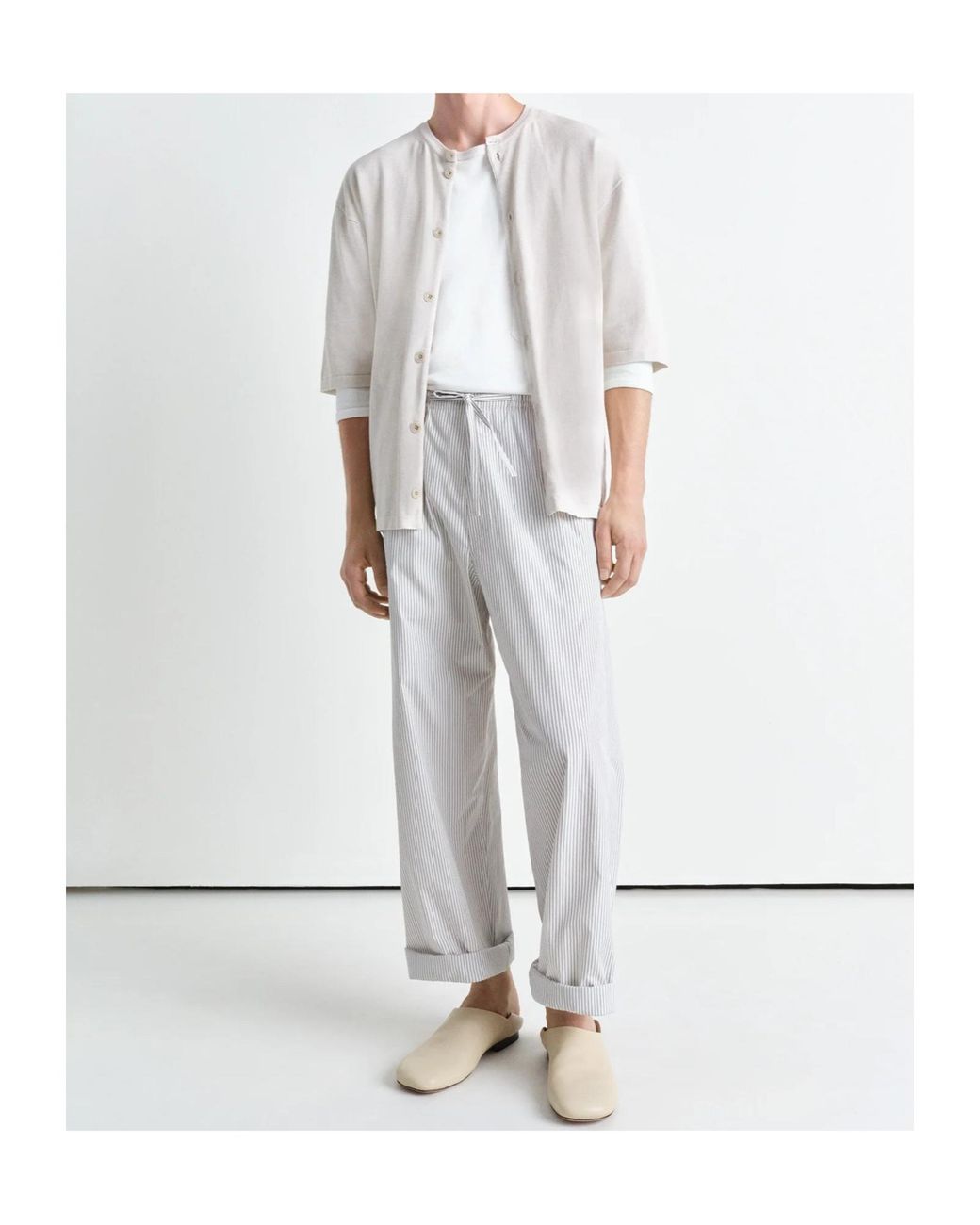 Lemaire White Pyjama Trousers for men