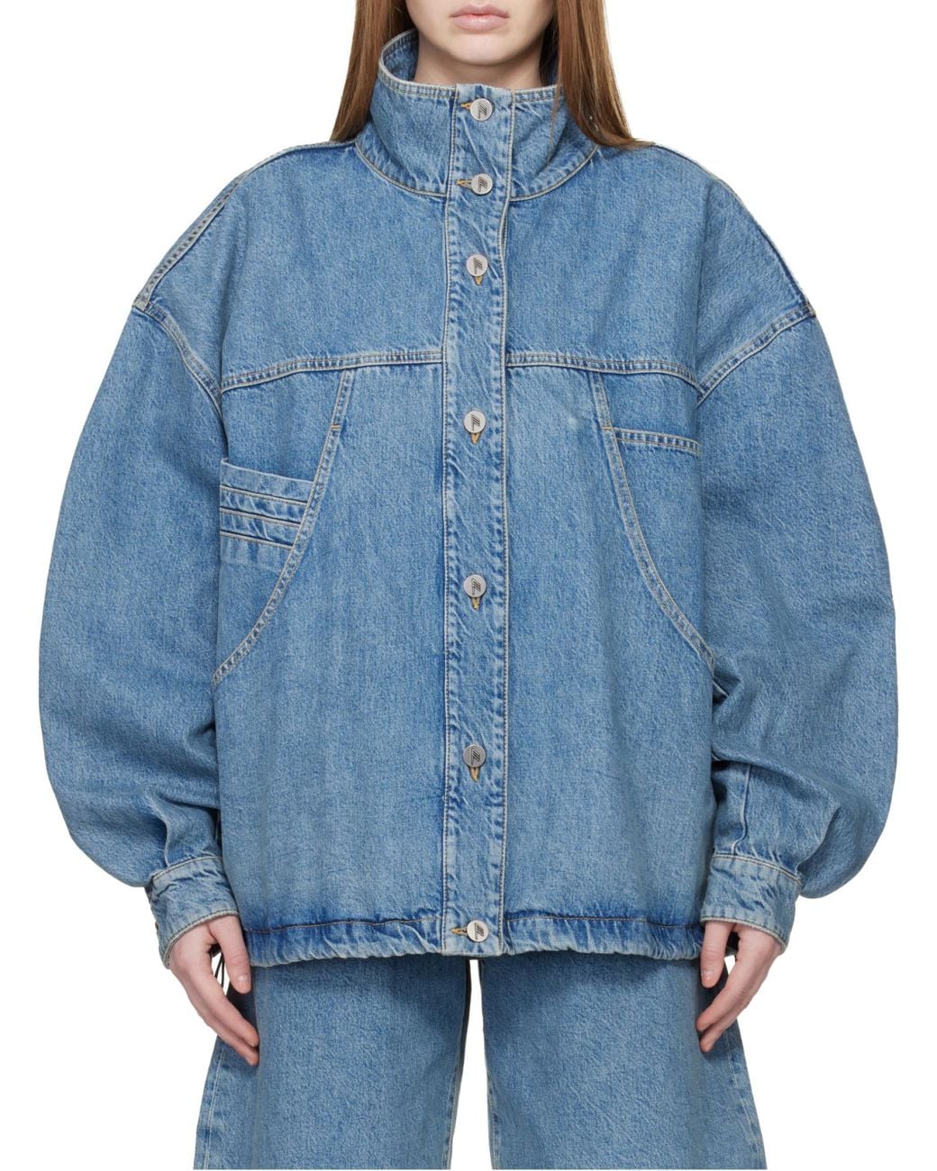 The Attico Blue The Denim Bomber Jacket